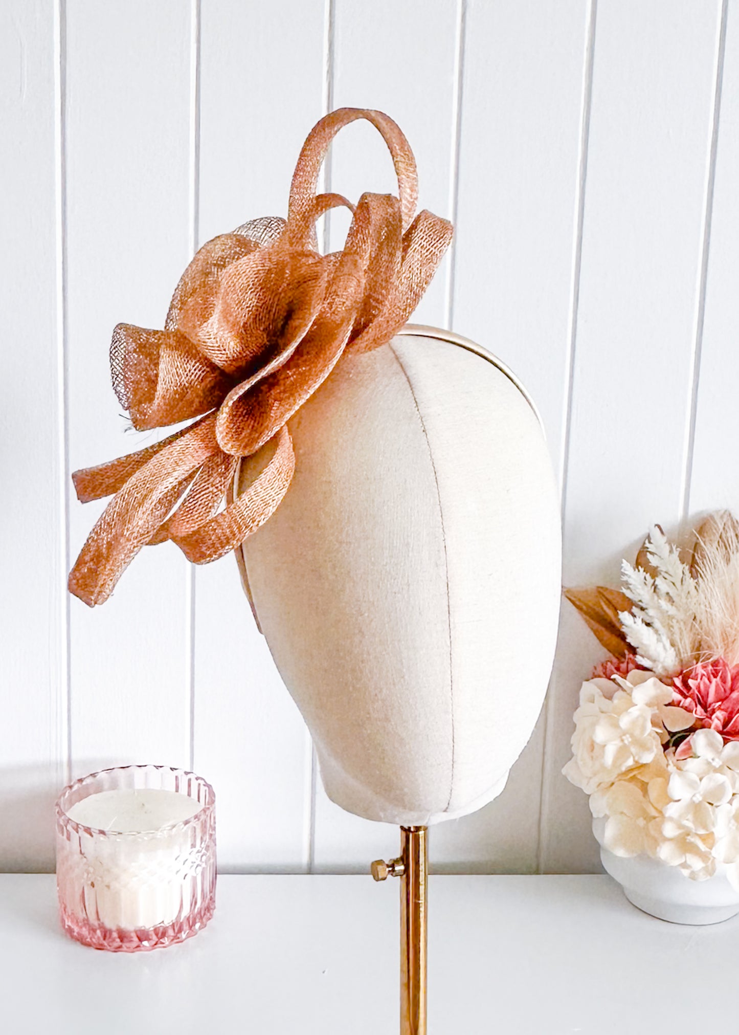 "Kelly" Beige Fascinator
