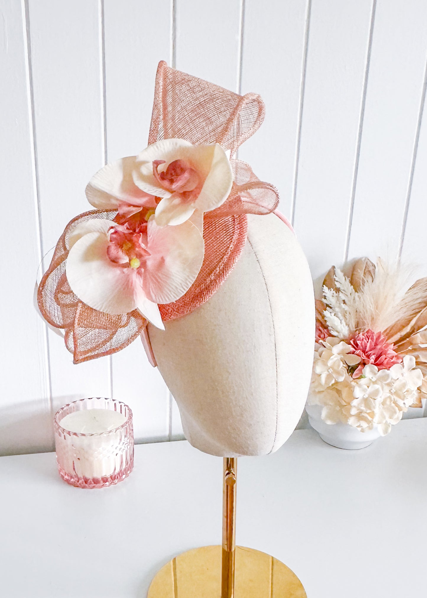 "Tasmin" Soft Pink Fascinator