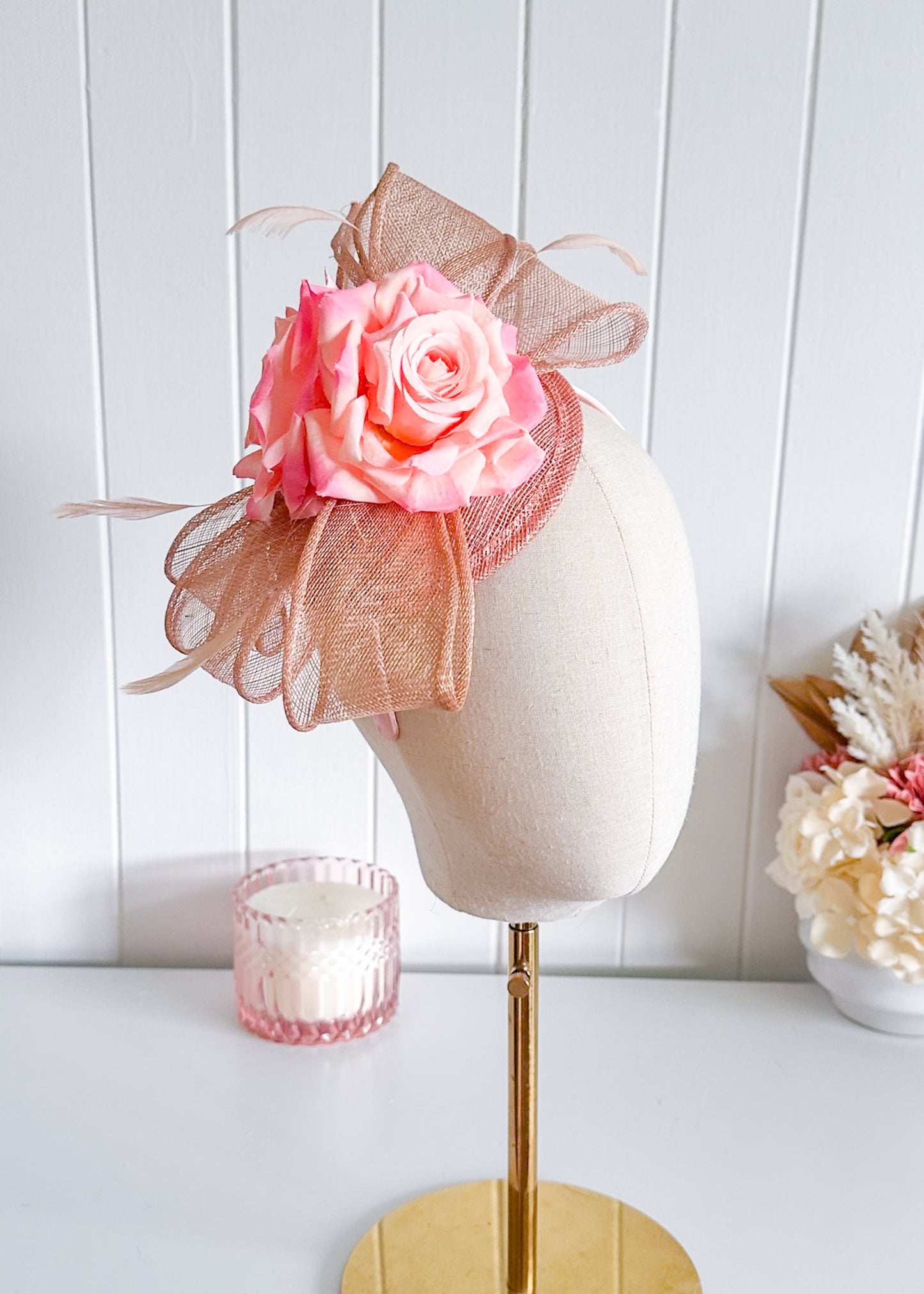 "Kyla" Soft Pink Fascinator