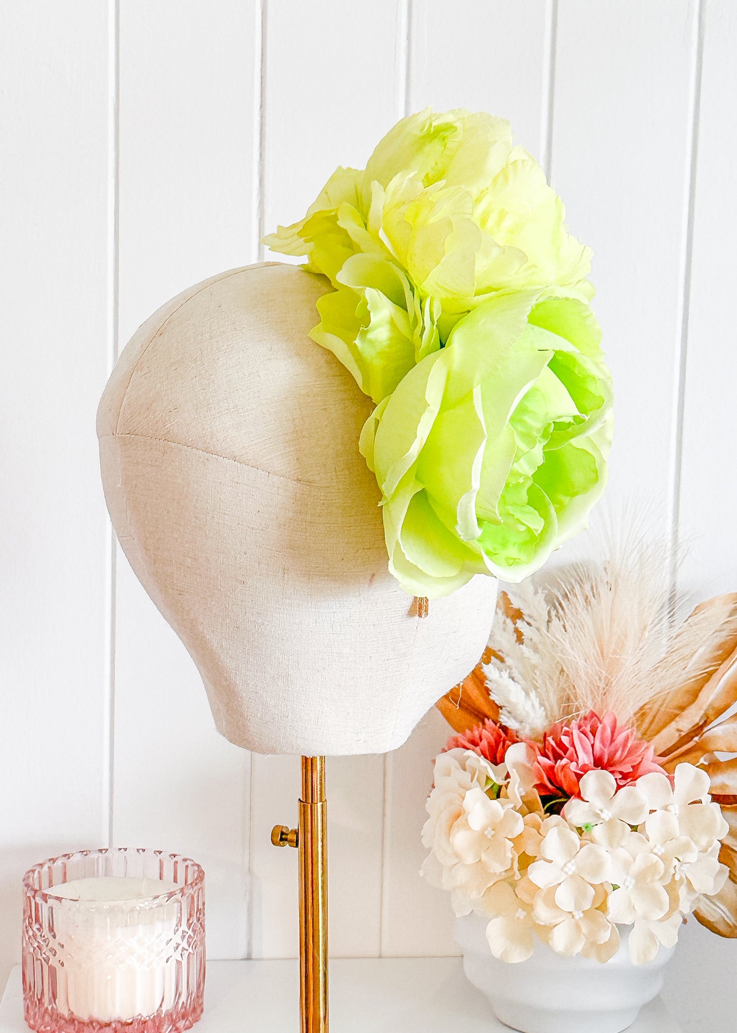"Gracie" - Lime Fascinator