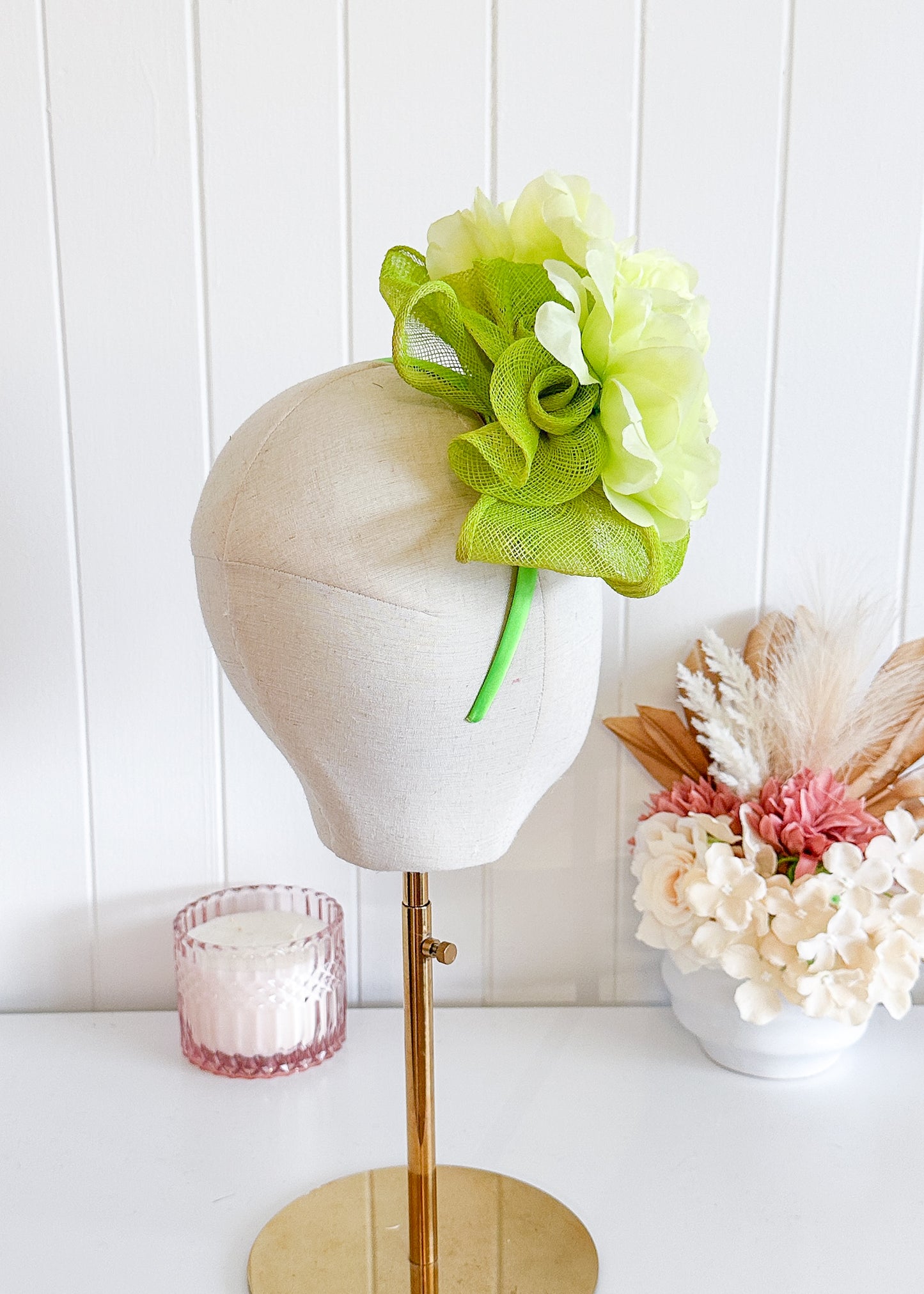 “Emma" Lime Green Fascinator