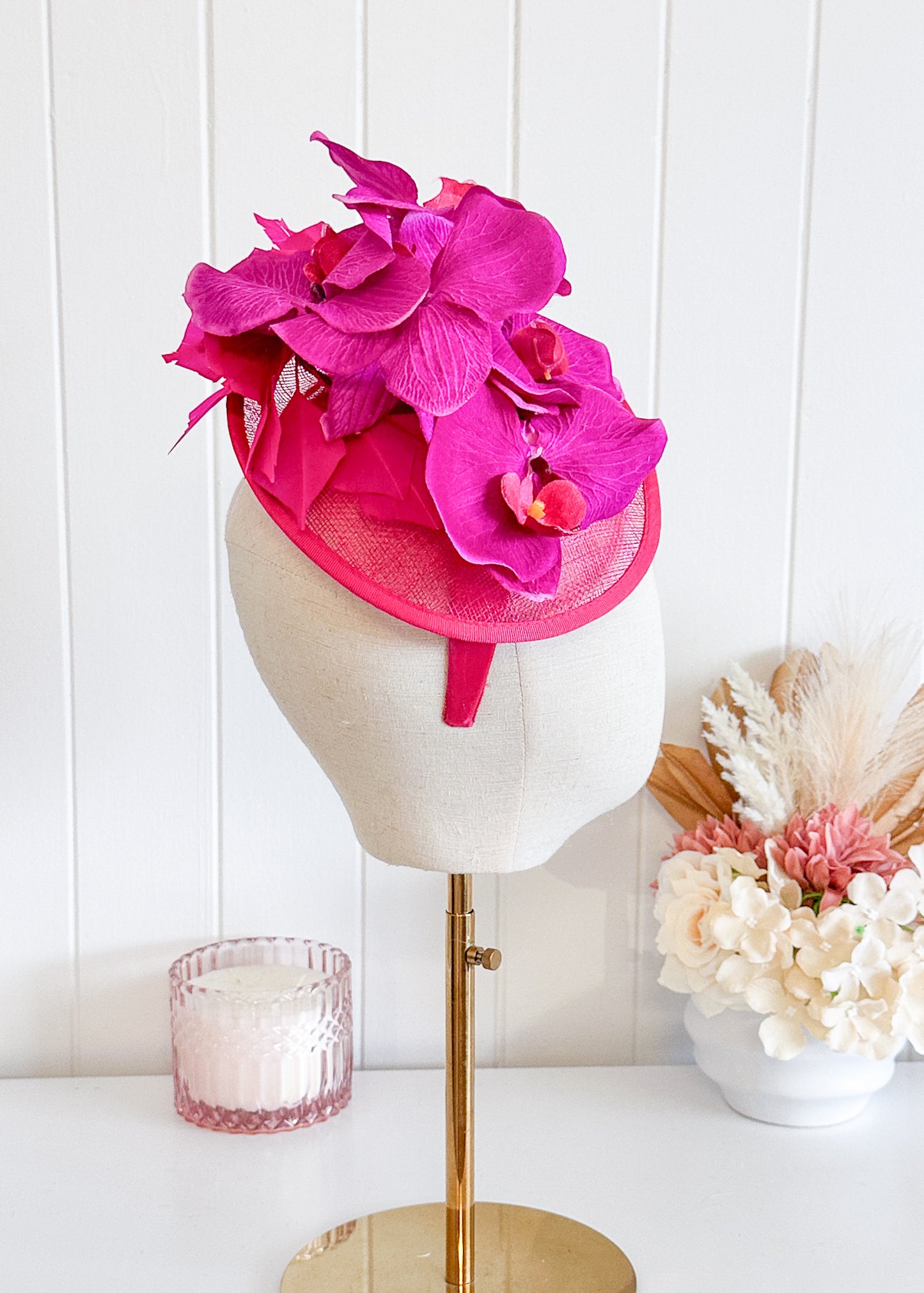 “Harlee" Fuscia Orchid Fascinator