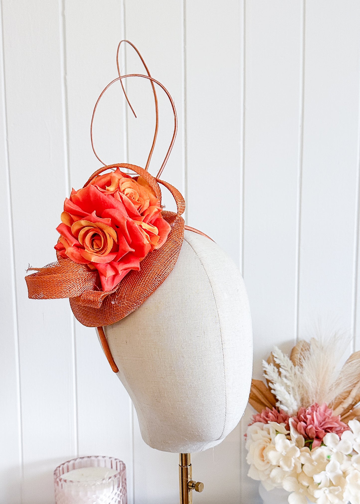 "Ellie" Fascinator Orange