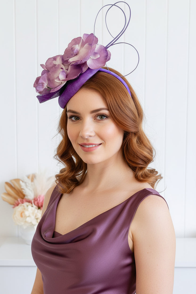 "Ellie" Orchid Fascinator
