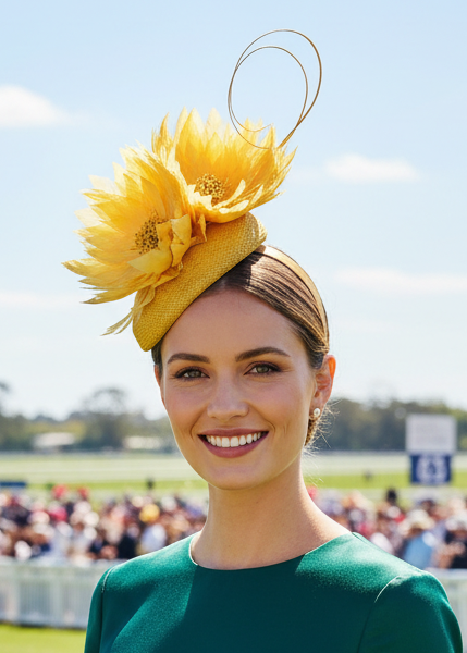 “Missy” Yellow Fascinator