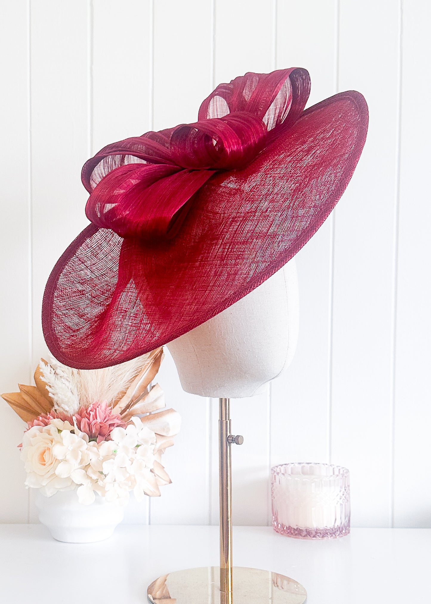 "Ramona" Deep Red Hat