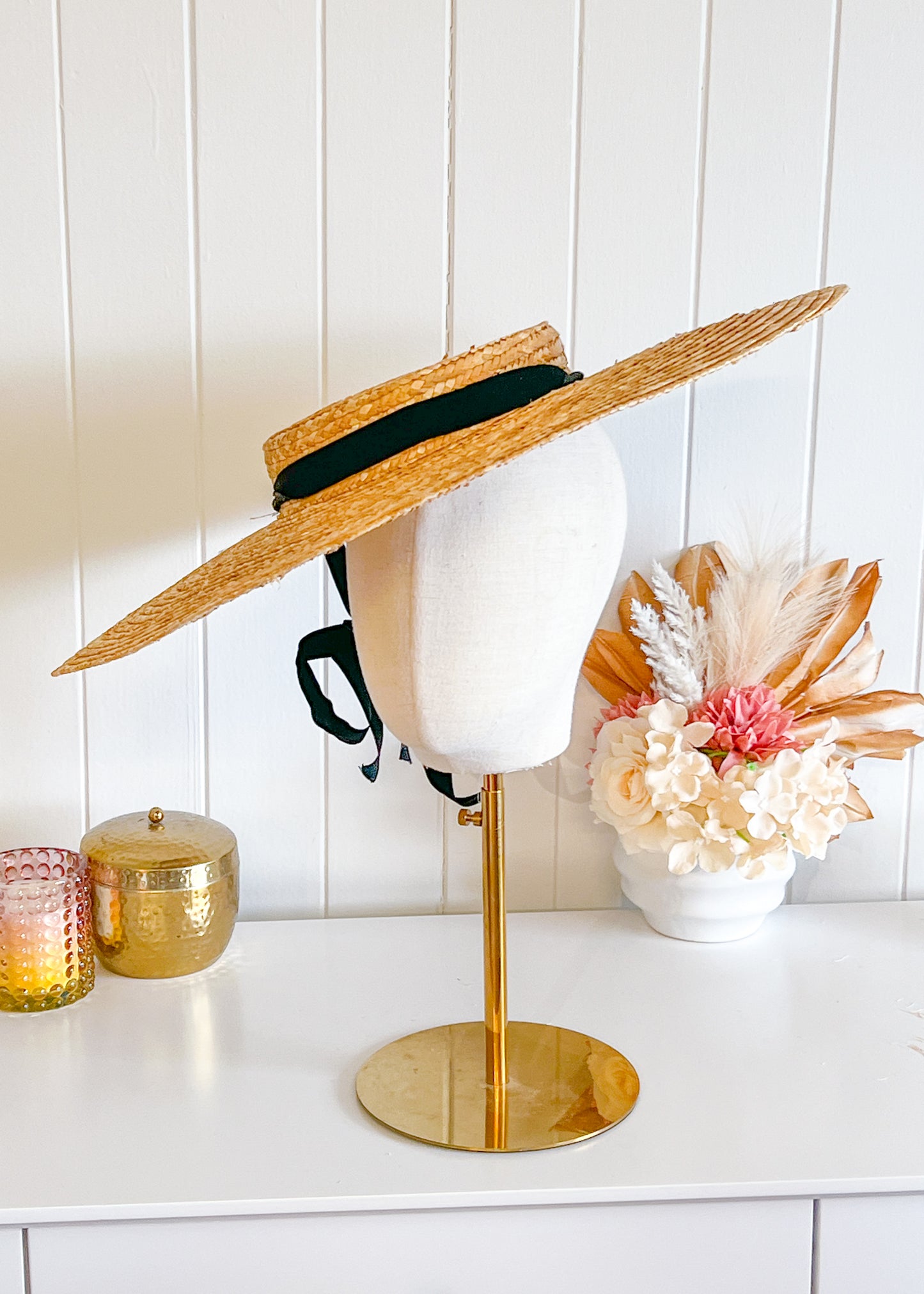 Extra Wide Straw Boater Hat
