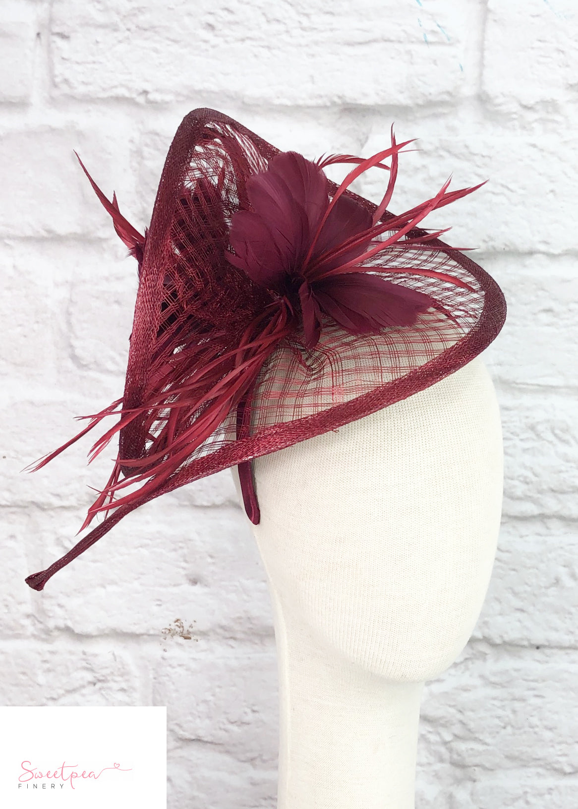 "Bella" Burgandy Fascinator