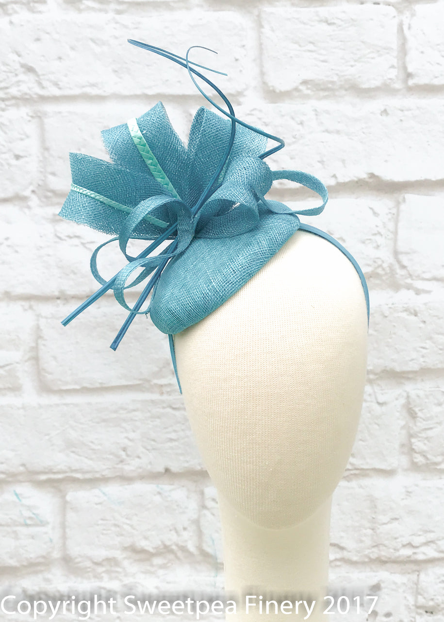 "Anna" Turquoise Fascinator