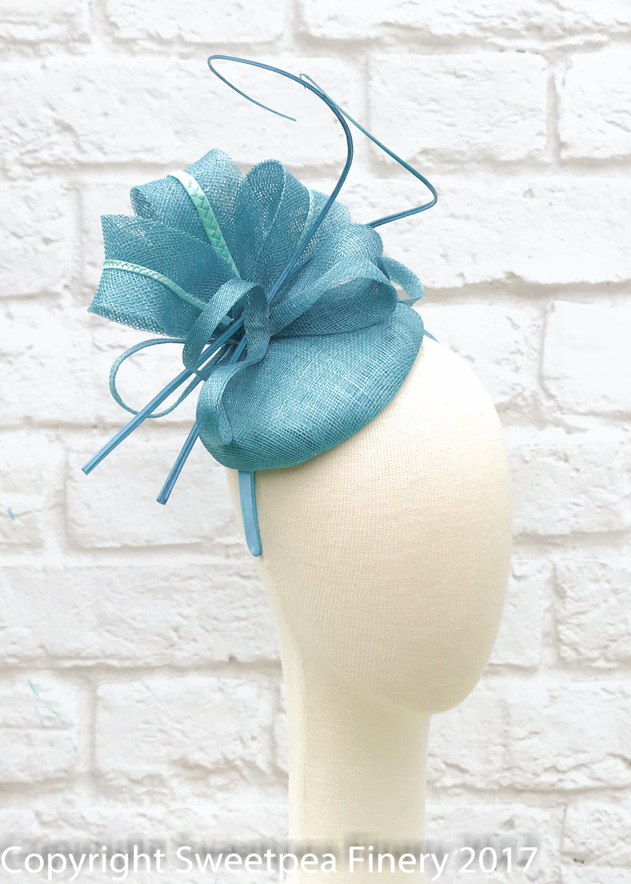 "Anna" Turquoise Fascinator