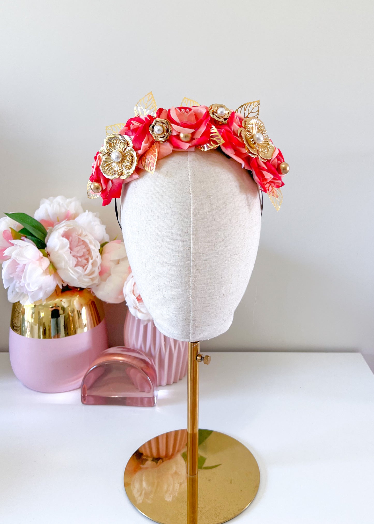 "Chiara" Crown - Coral