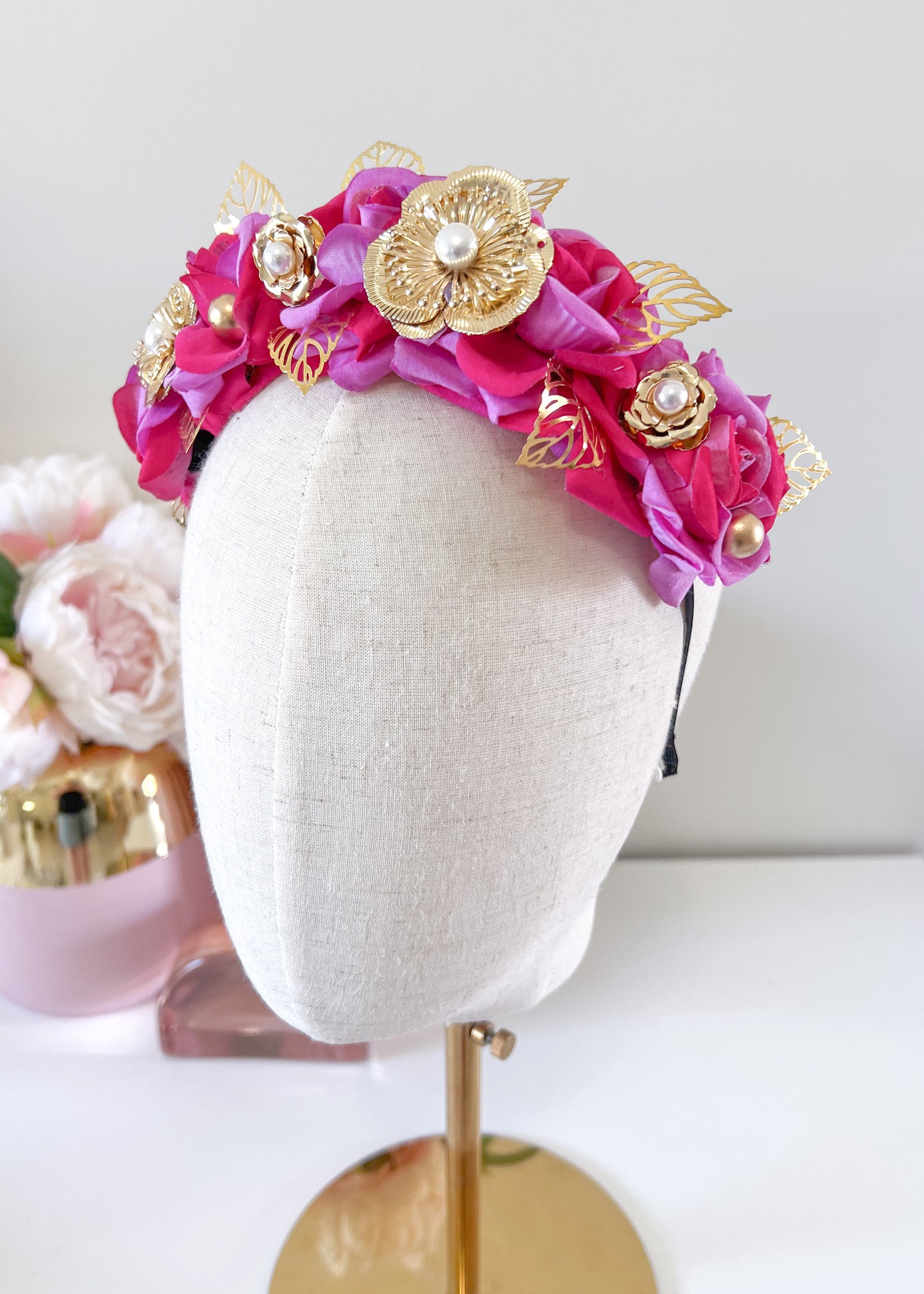 "Chiara" Crown - Fuscia Pink