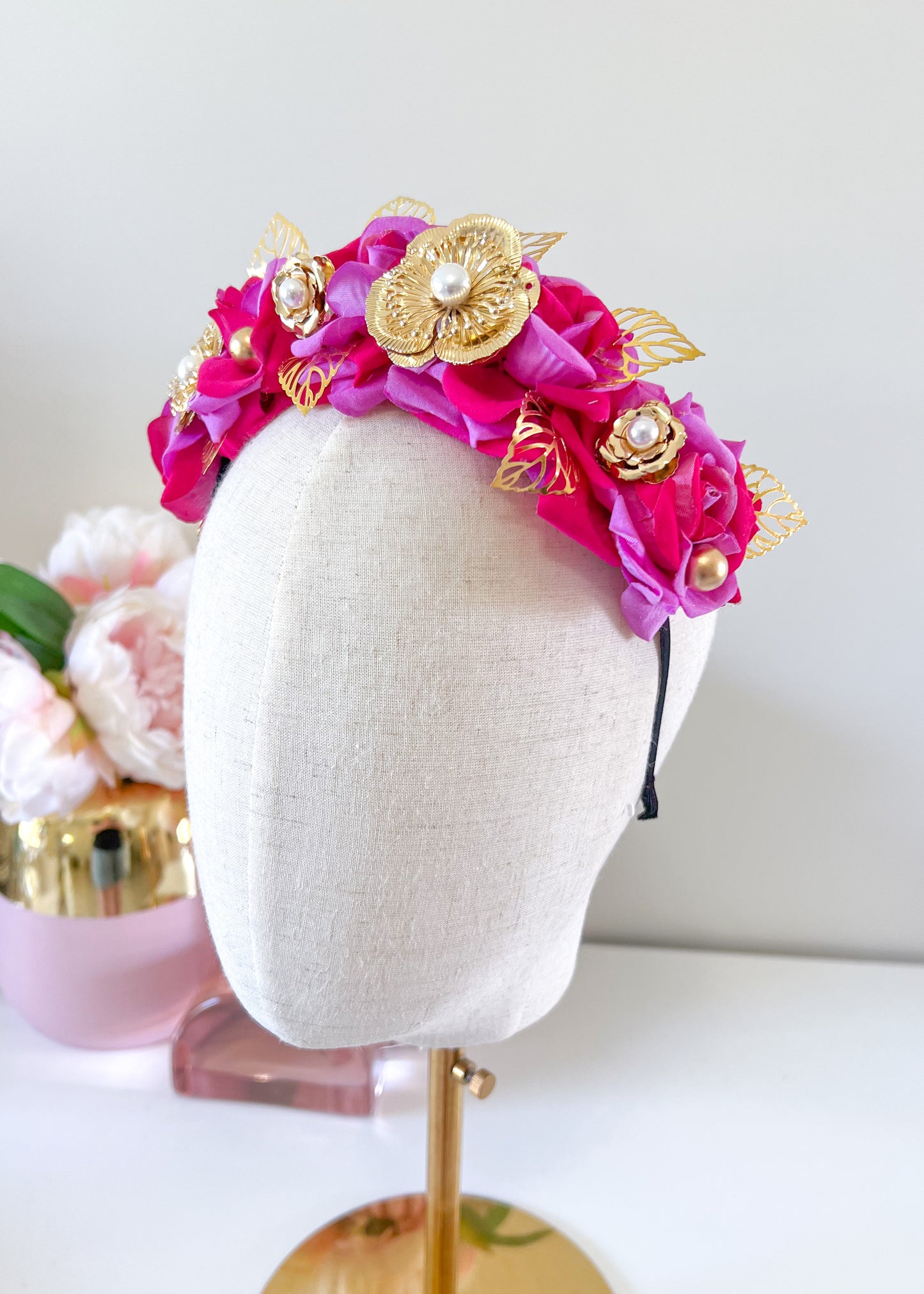 "Chiara" Crown - Fuscia Pink