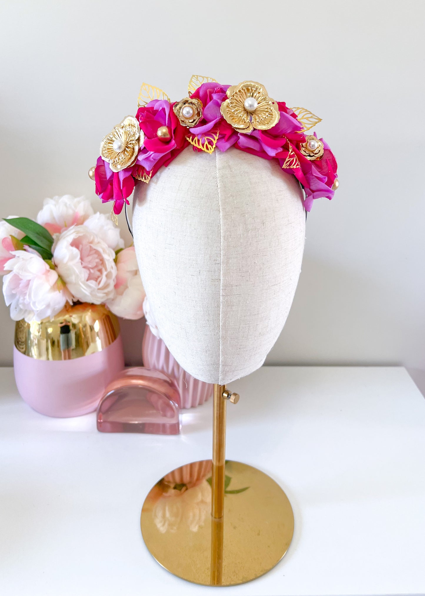"Chiara" Crown - Fuscia Pink