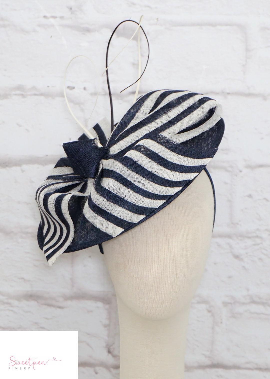 "Amelie" Navy & White Headpiece