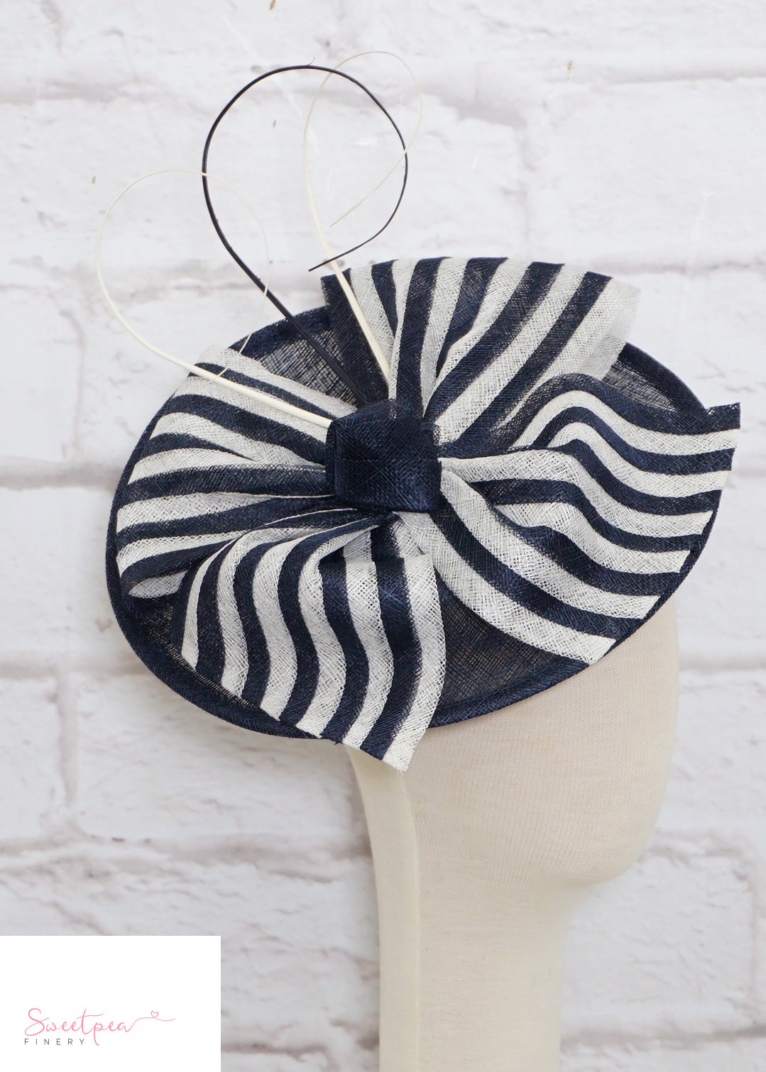 "Amelie" Navy & White Headpiece