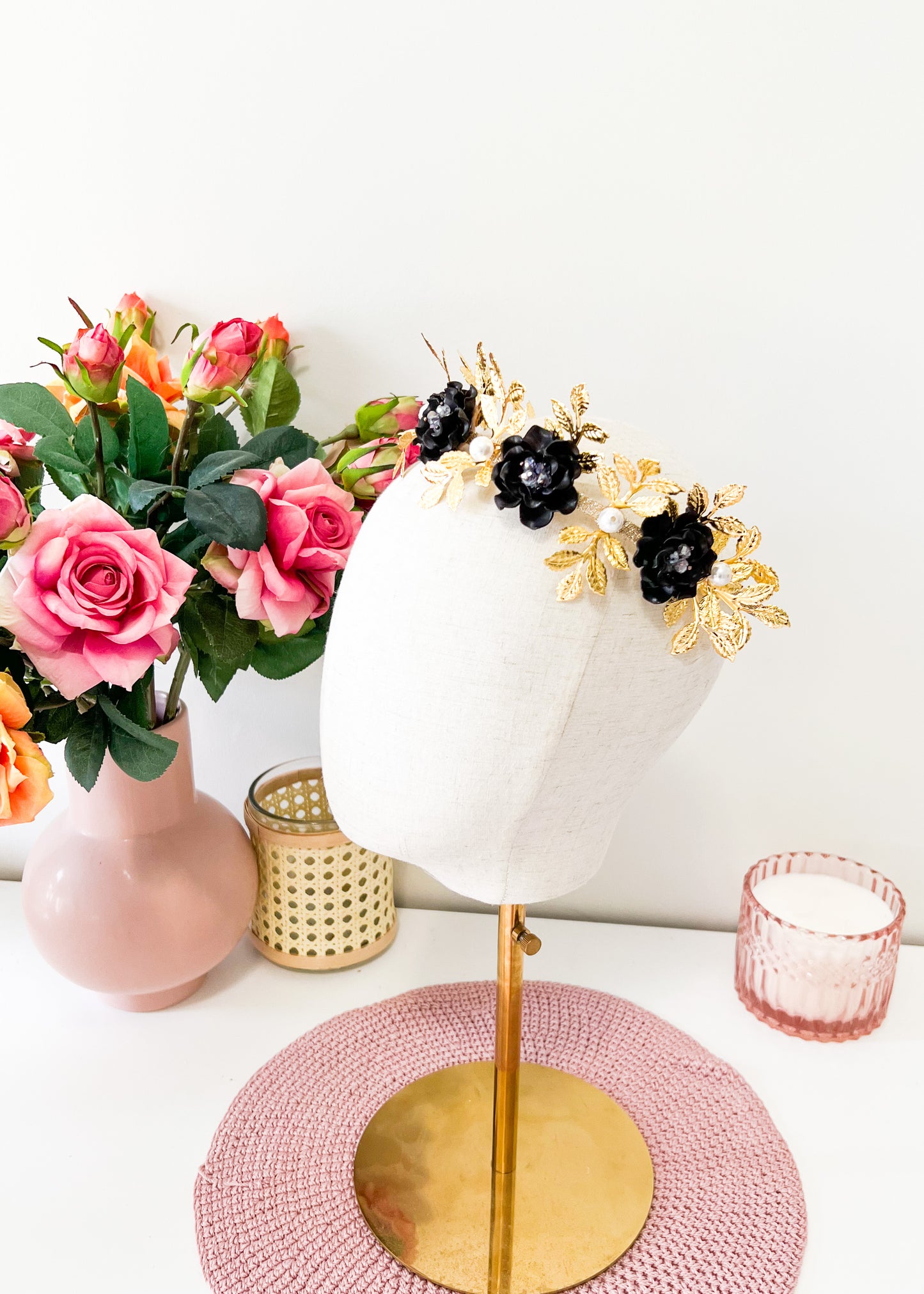 "Isla" Jewelled Crown - Black