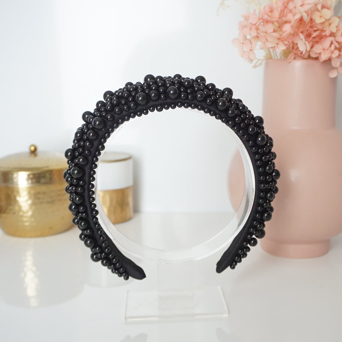 "Kirraly" Black Beaded Headband