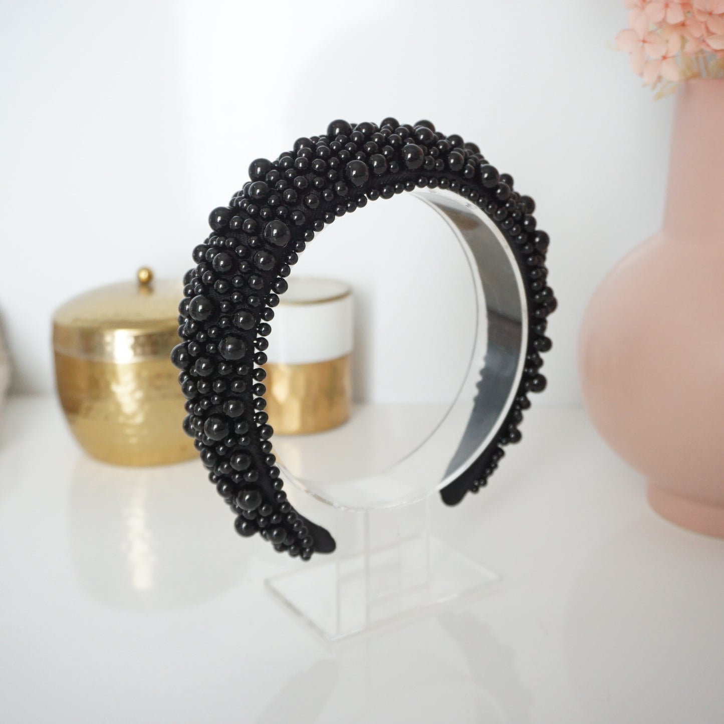"Kirraly" Black Beaded Headband