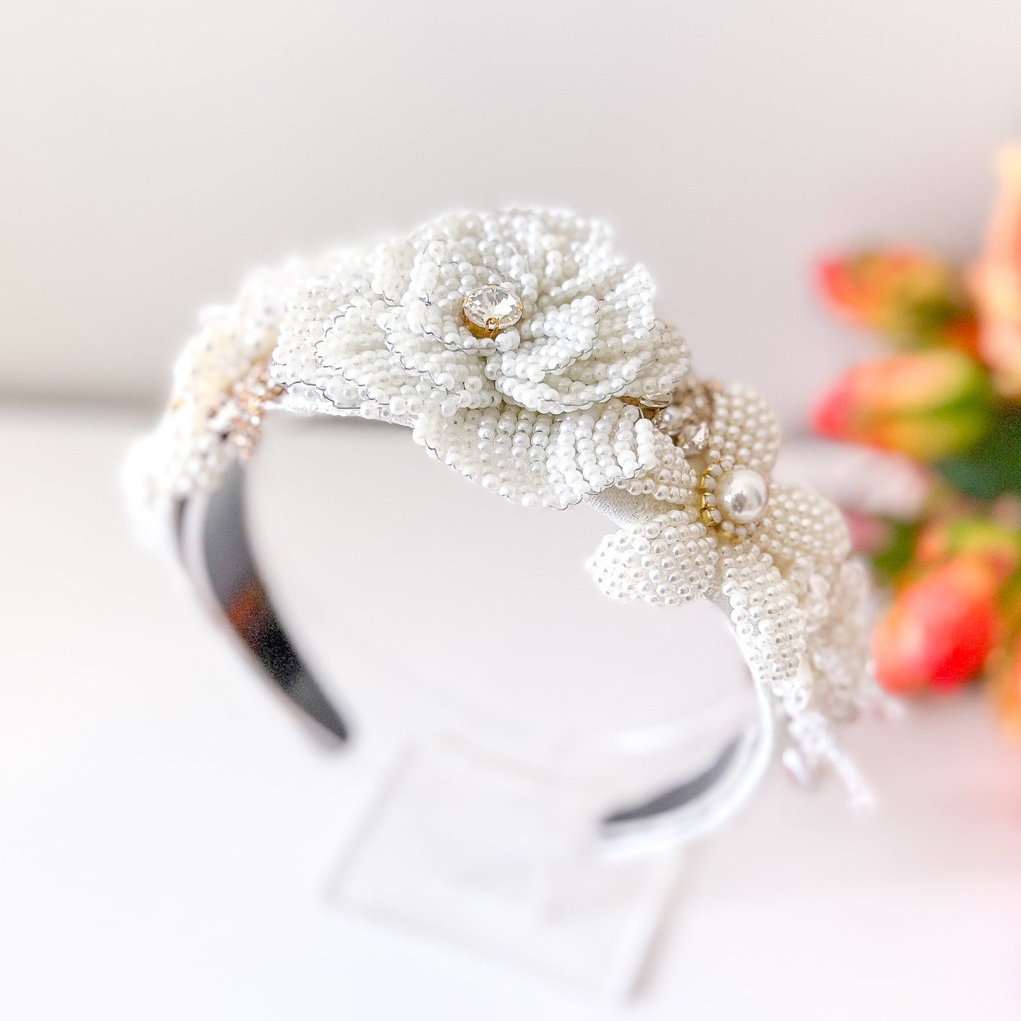 "Yasmin" Beaded Pearl Headband