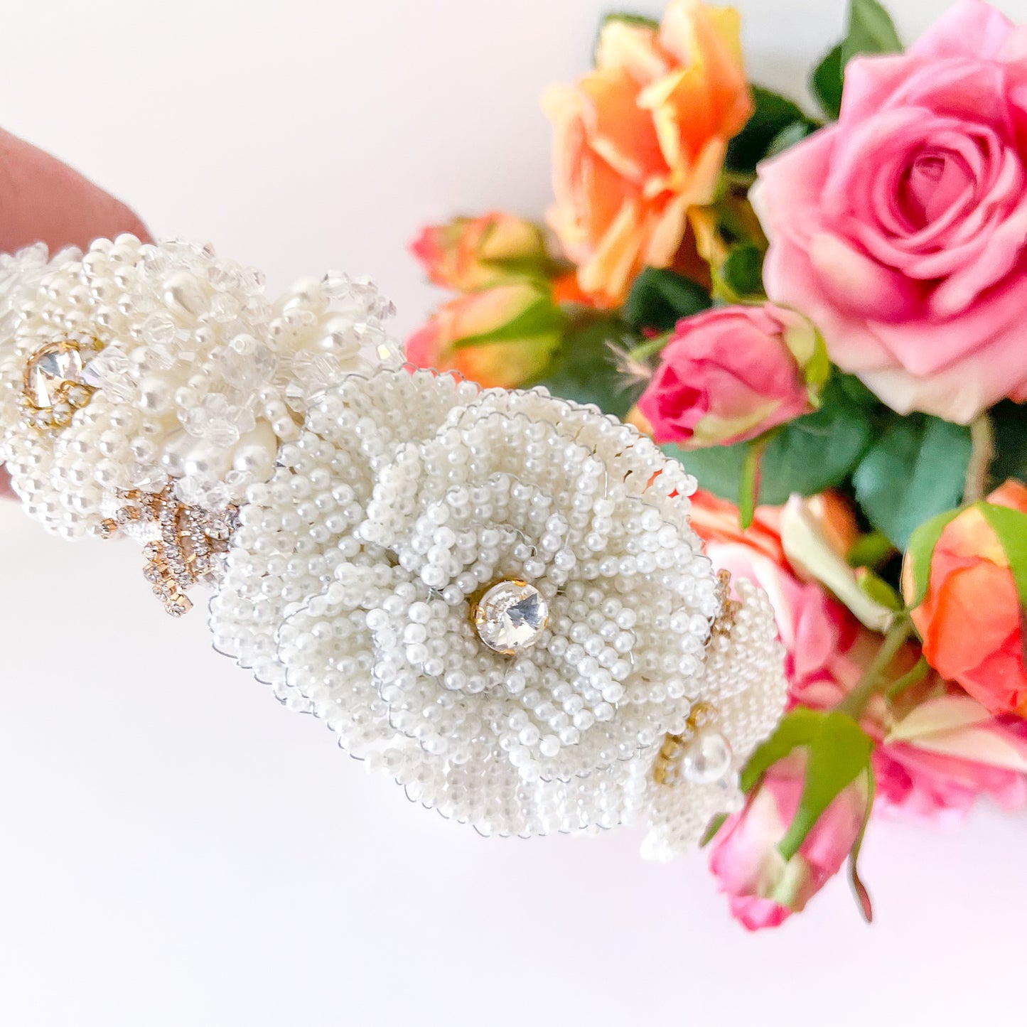 "Yasmin" Beaded Pearl Headband