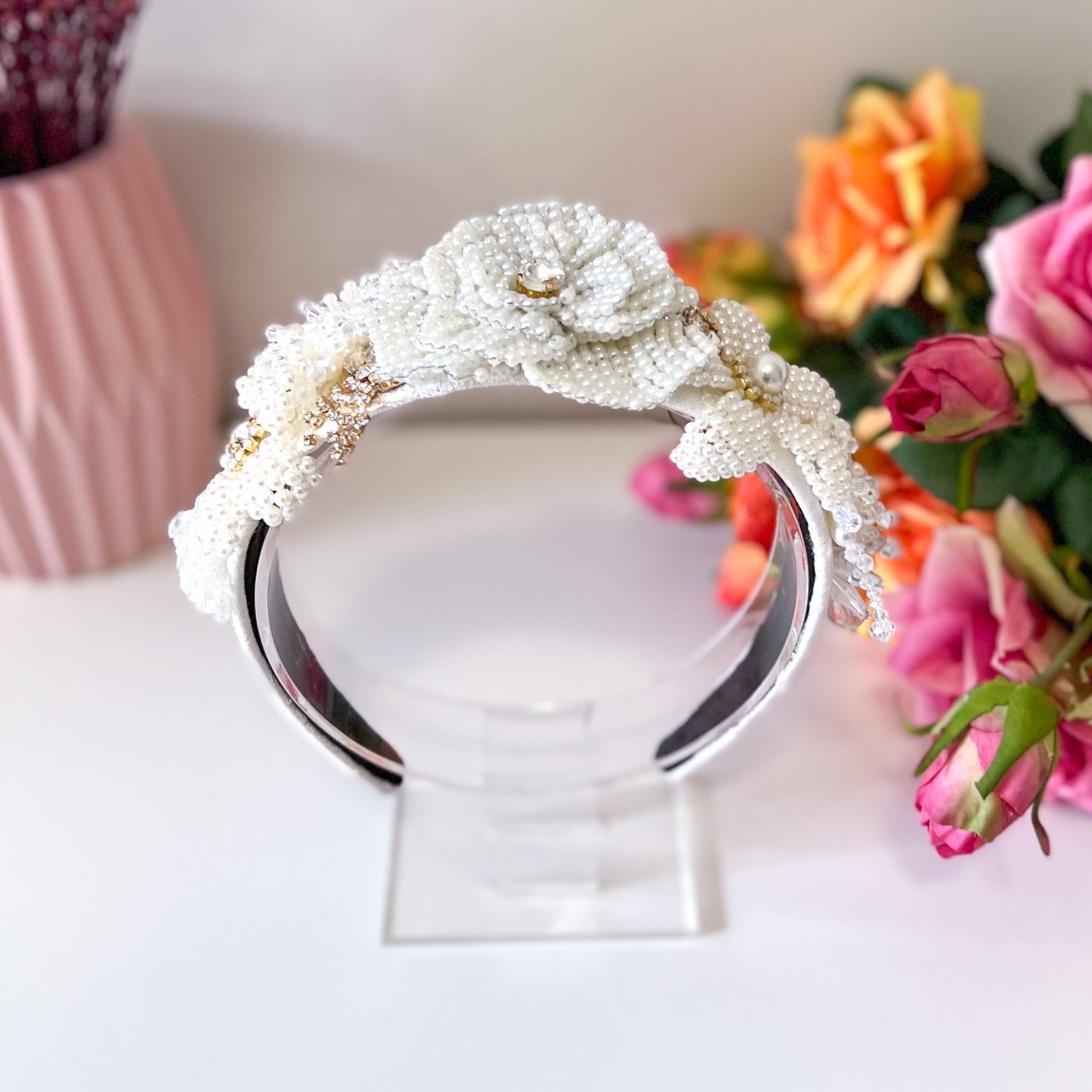 "Yasmin" Beaded Pearl Headband