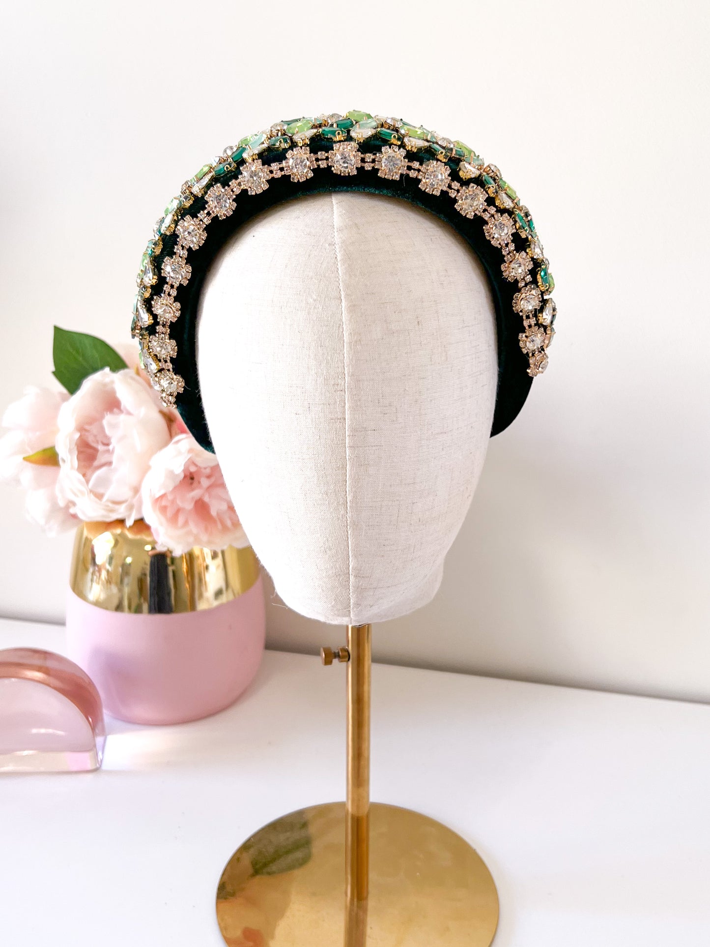 "Lillian" Jewelled Headband - Emerald