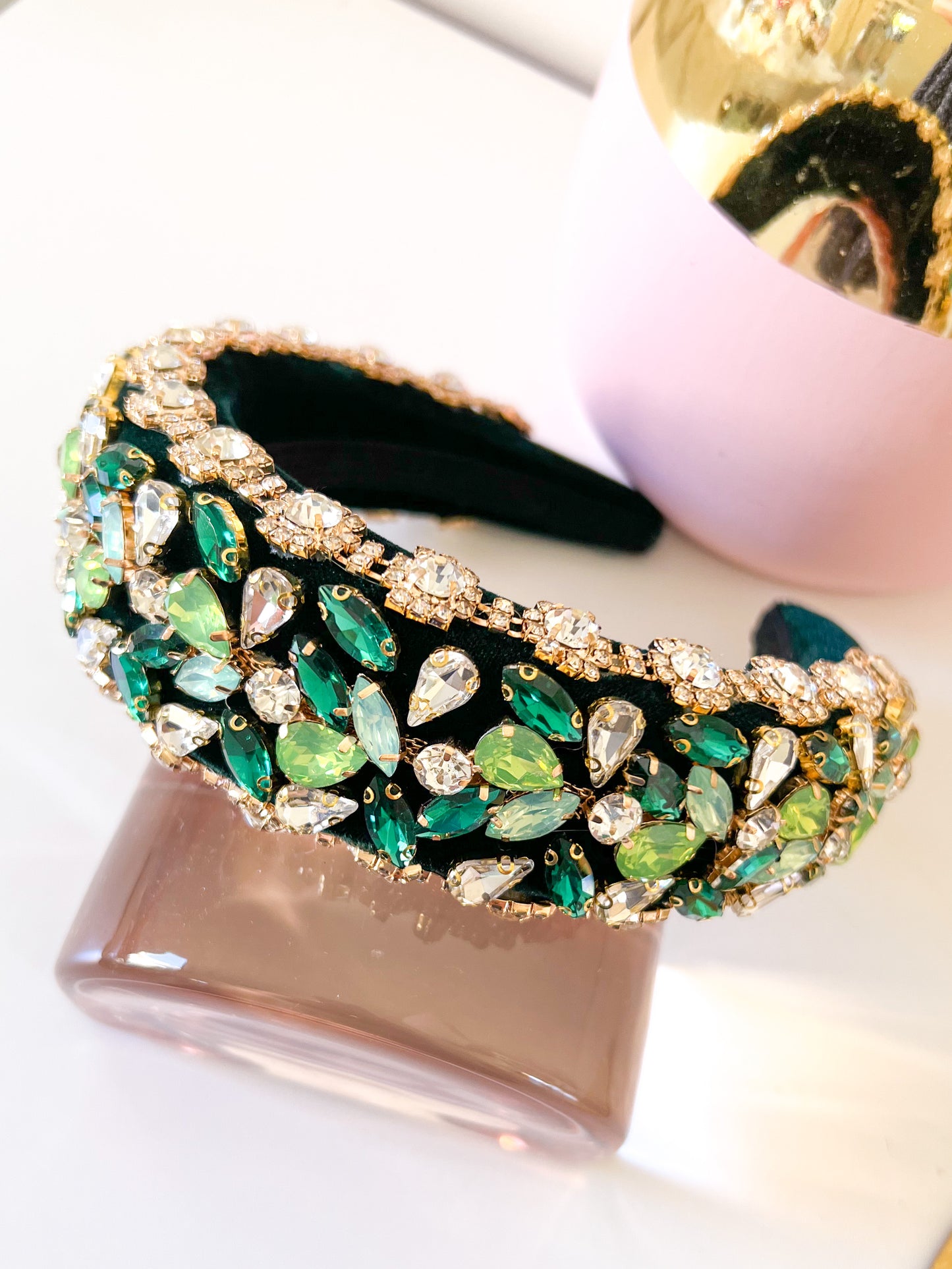 "Lillian" Jewelled Headband - Emerald