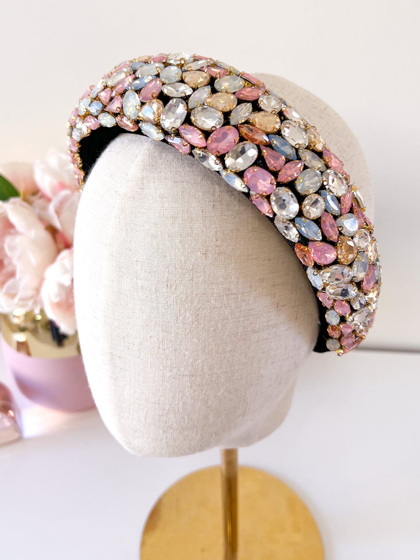 "Riley" Jewelled Headband - Pink