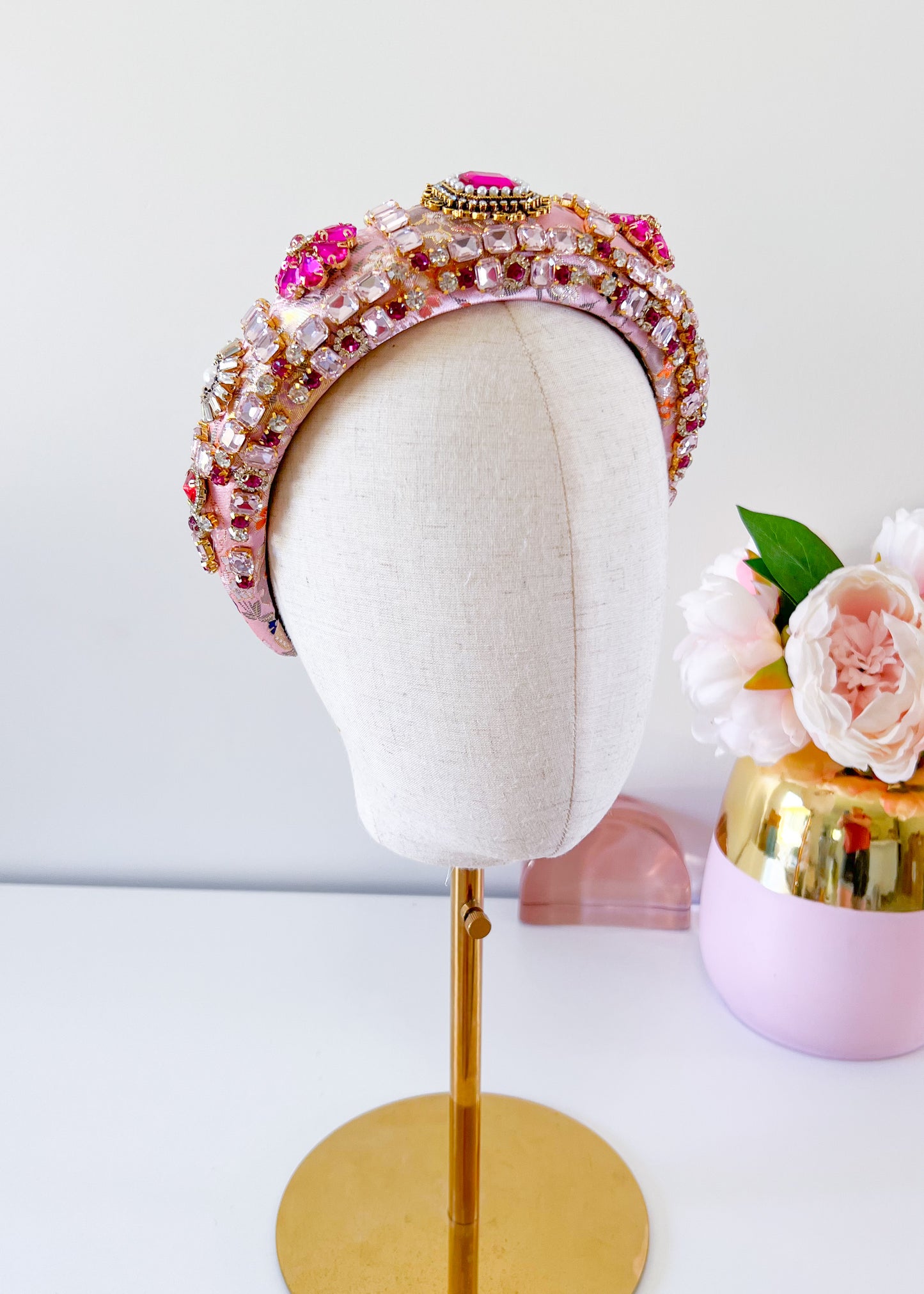 "Regal" Pink - Jewelled Headband