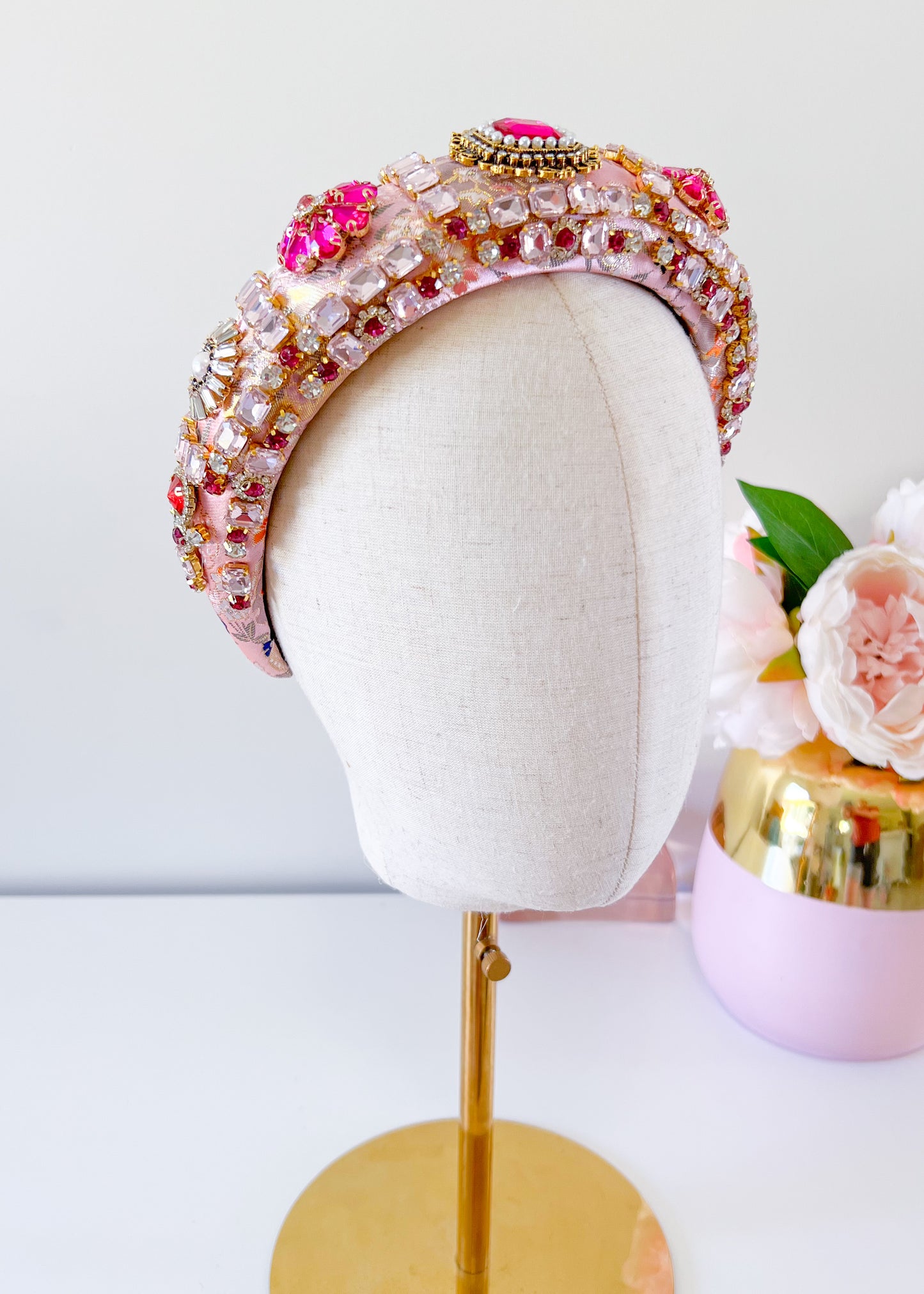 "Regal" Pink - Jewelled Headband