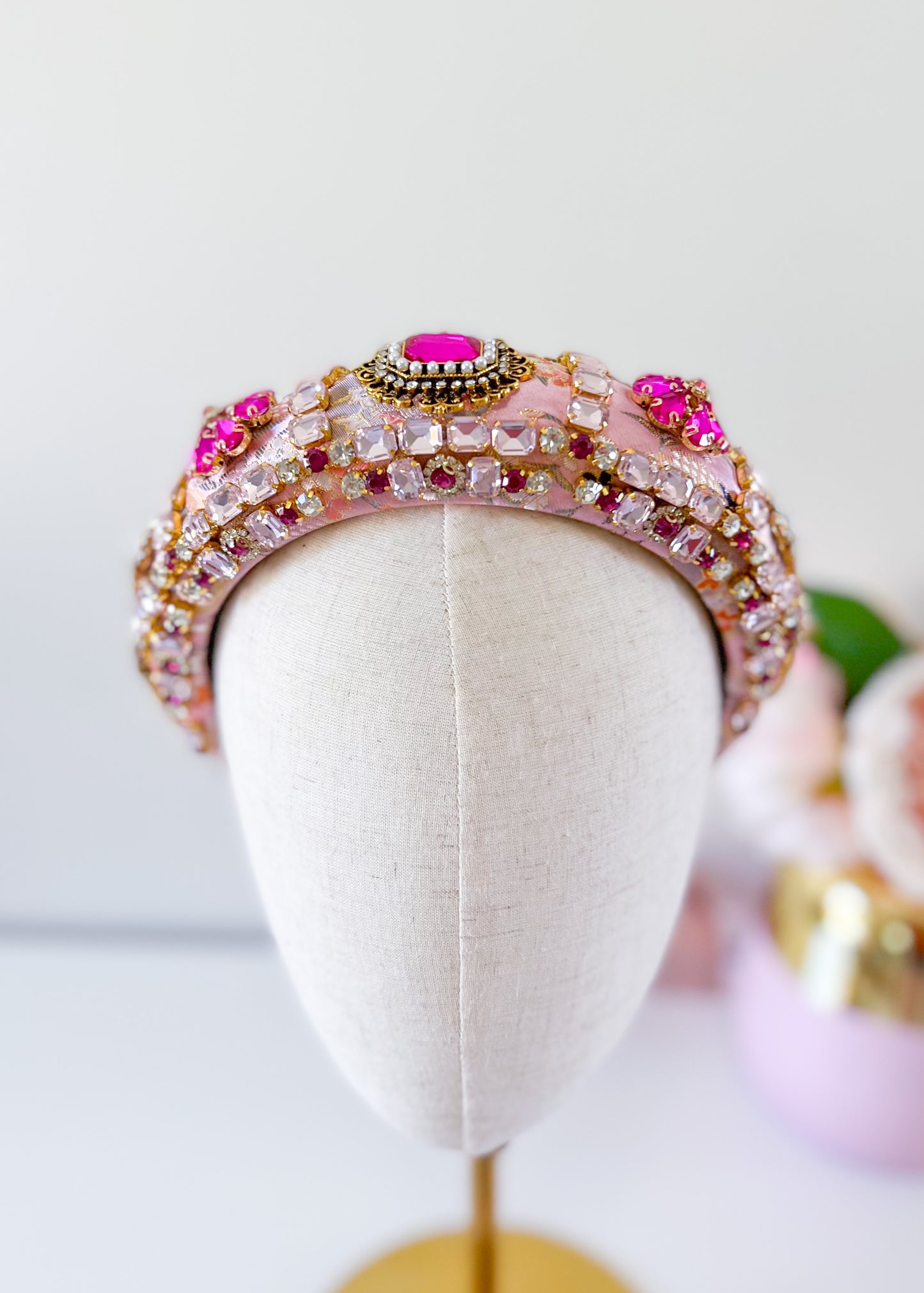 "Regal" Pink - Jewelled Headband