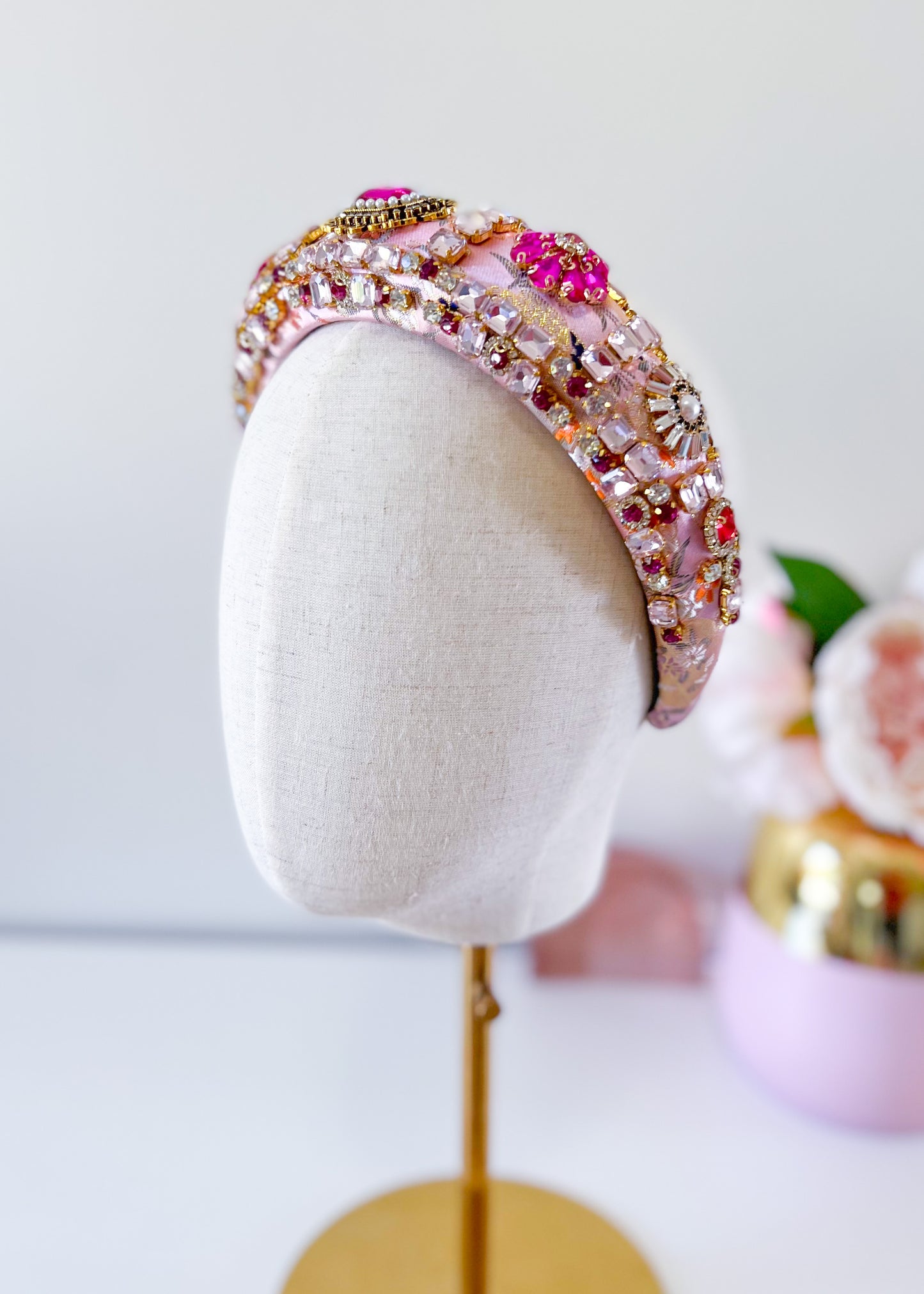 "Regal" Pink - Jewelled Headband