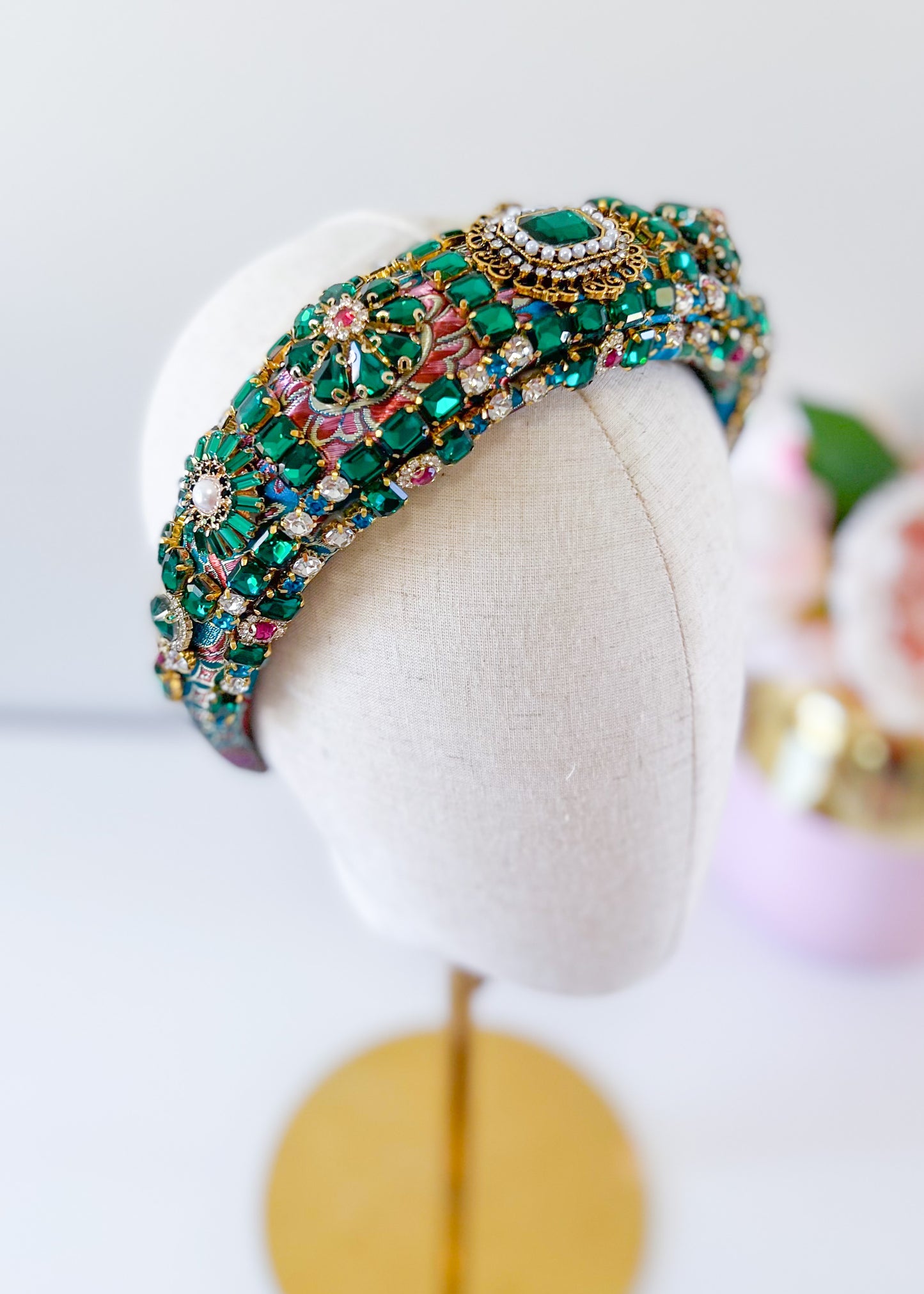 "Regal" Emerald Green - Jewelled Headband