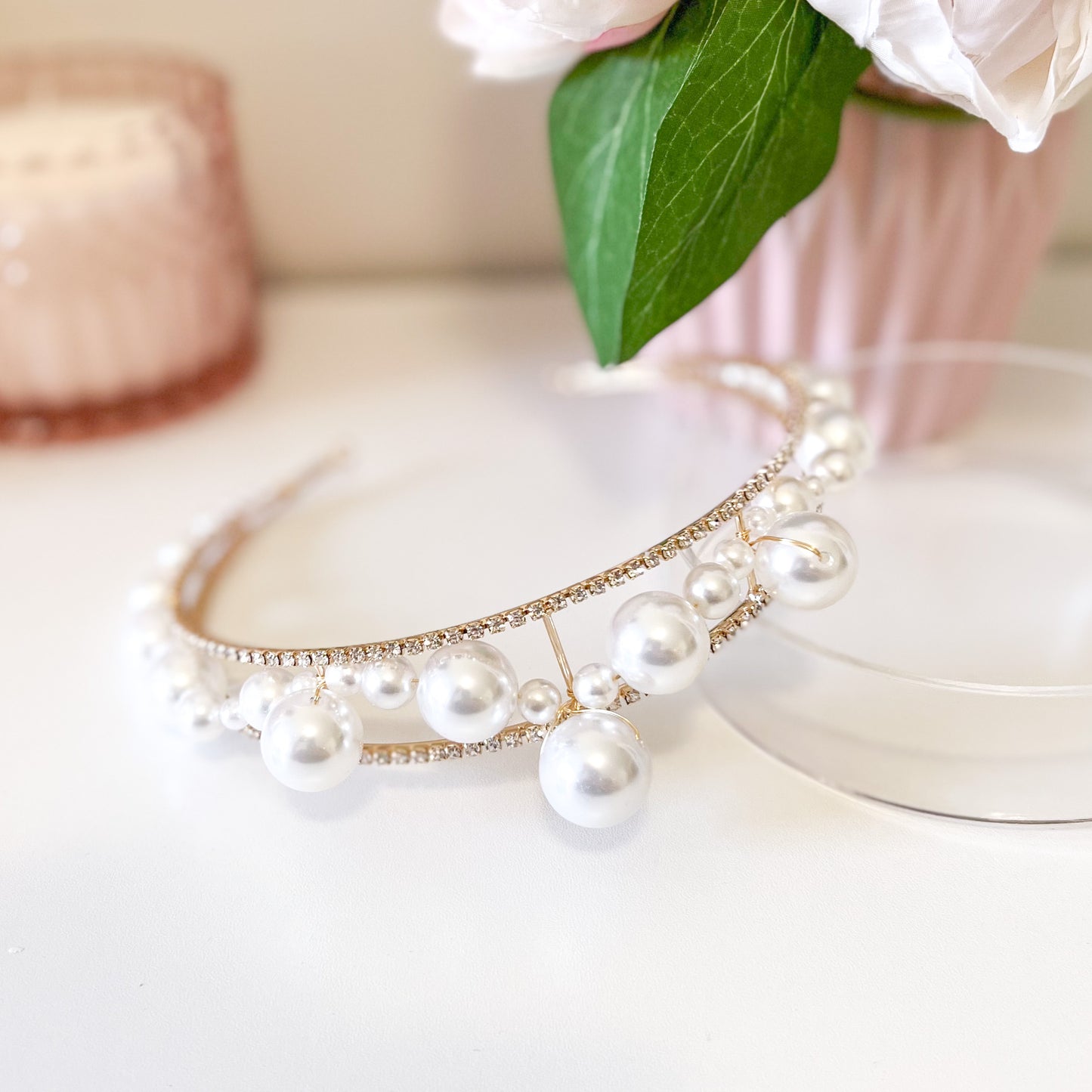 "Imogen" Pearl & Diamante Headband - Choose Colour
