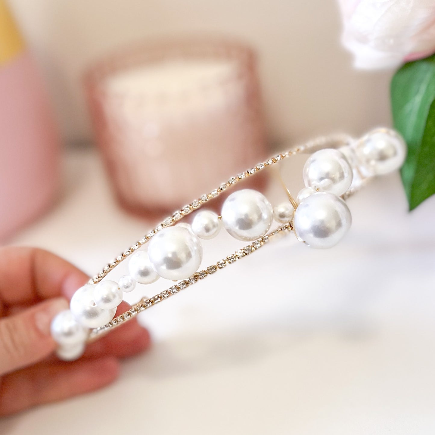 "Imogen" Pearl & Diamante Headband - Choose Colour
