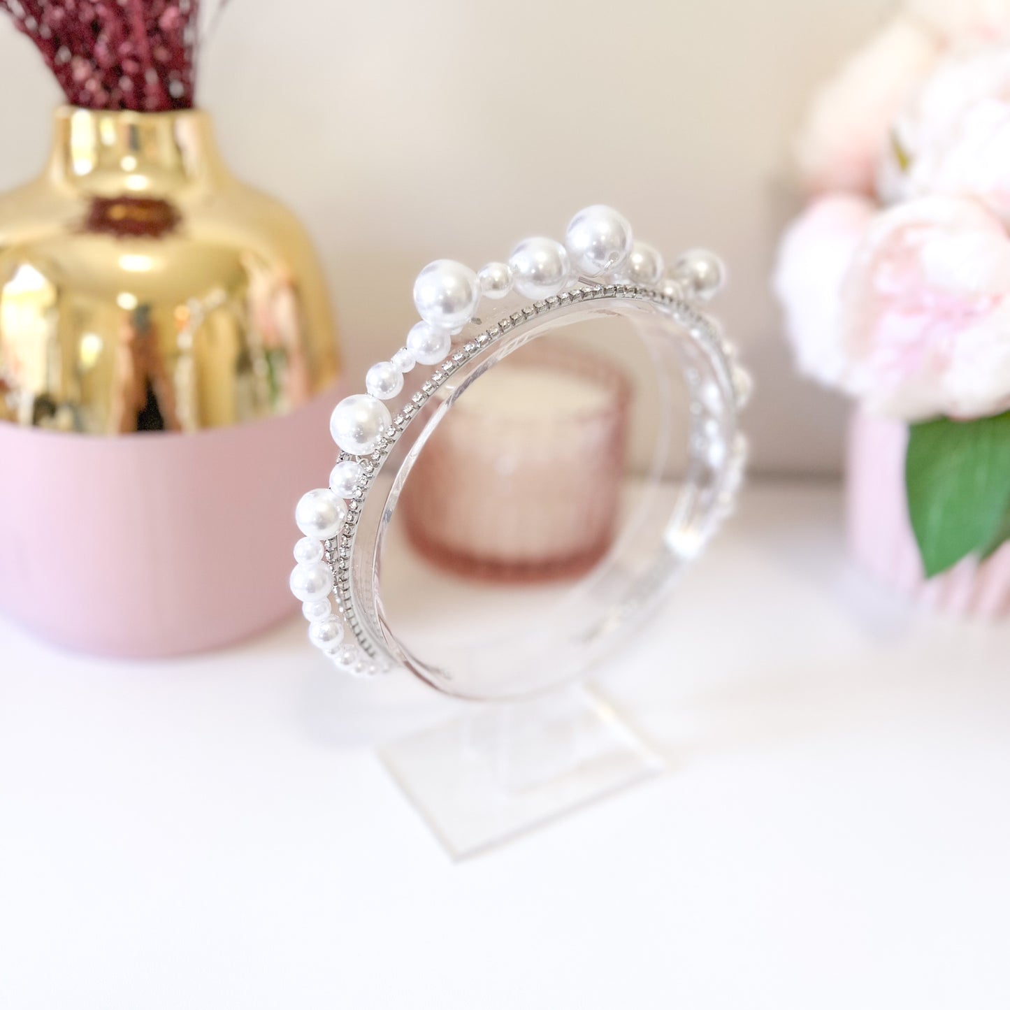 "Imogen" Pearl & Diamante Headband - Choose Colour