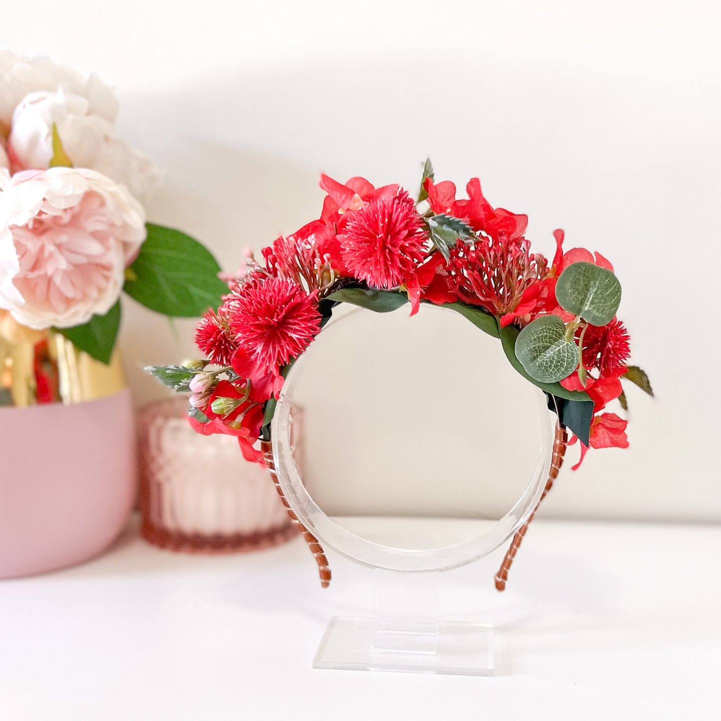 "Outback" Floral Headband - Red