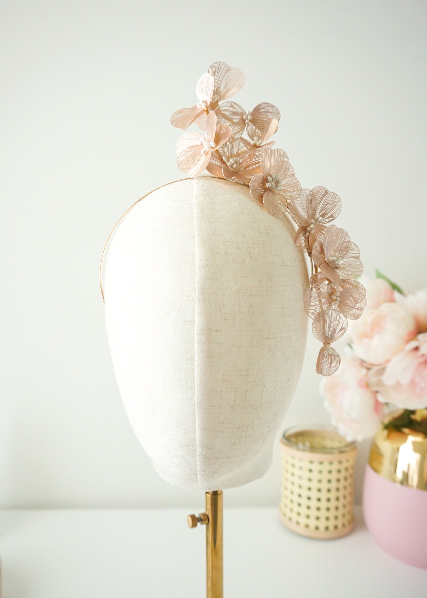 "Jasmine" Side Crown - Rose Gold