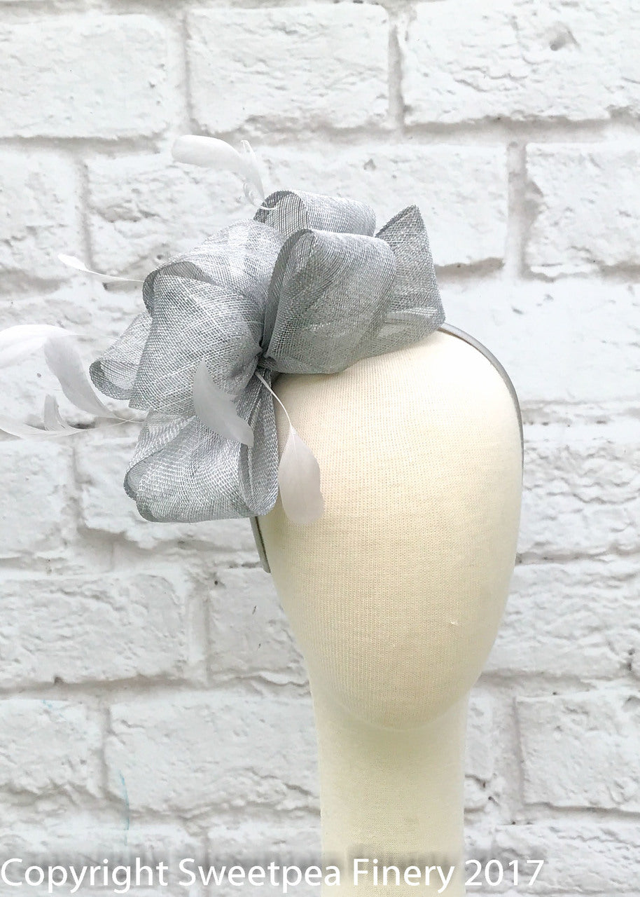 "Felicity" Silver Fascinator