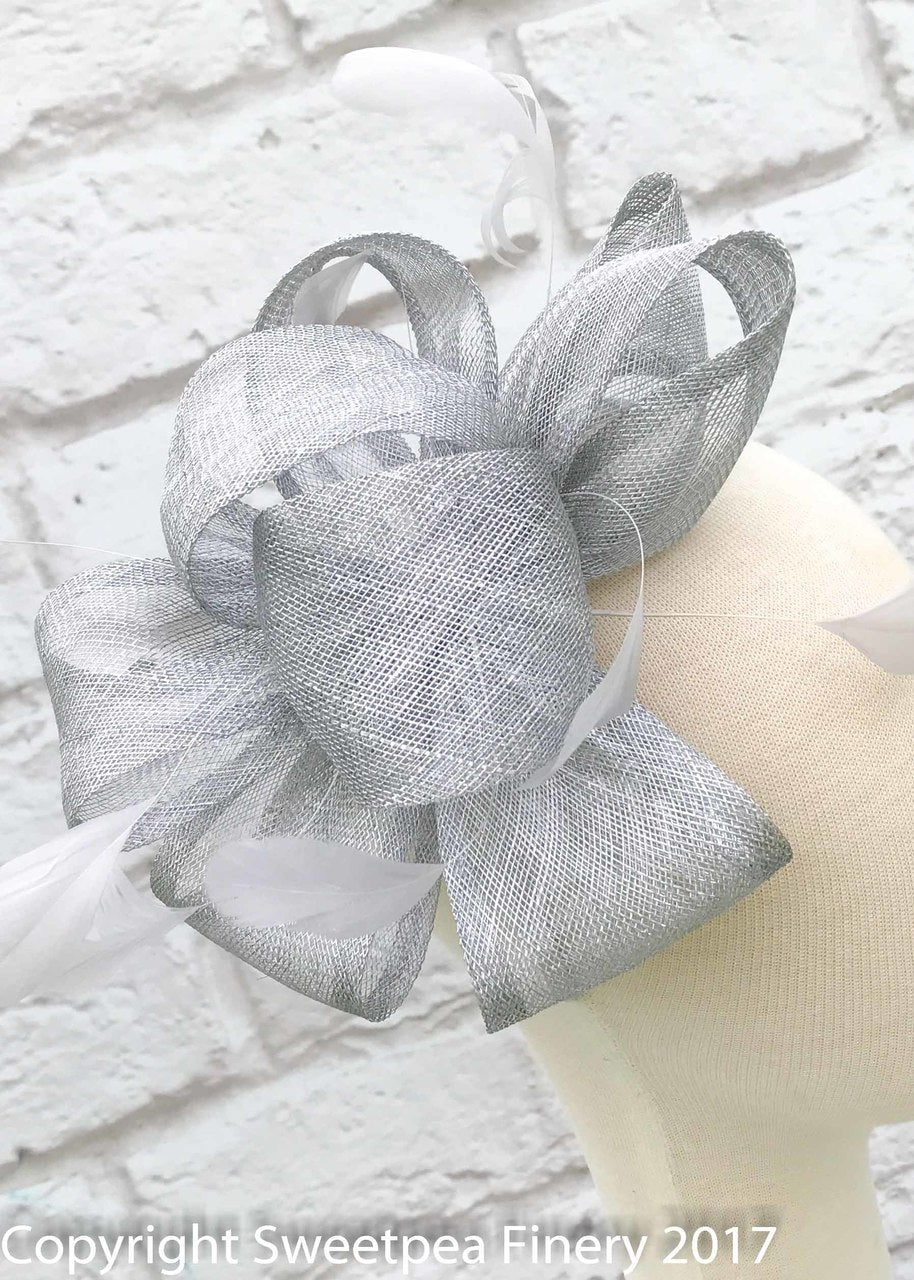 "Felicity" Silver Fascinator