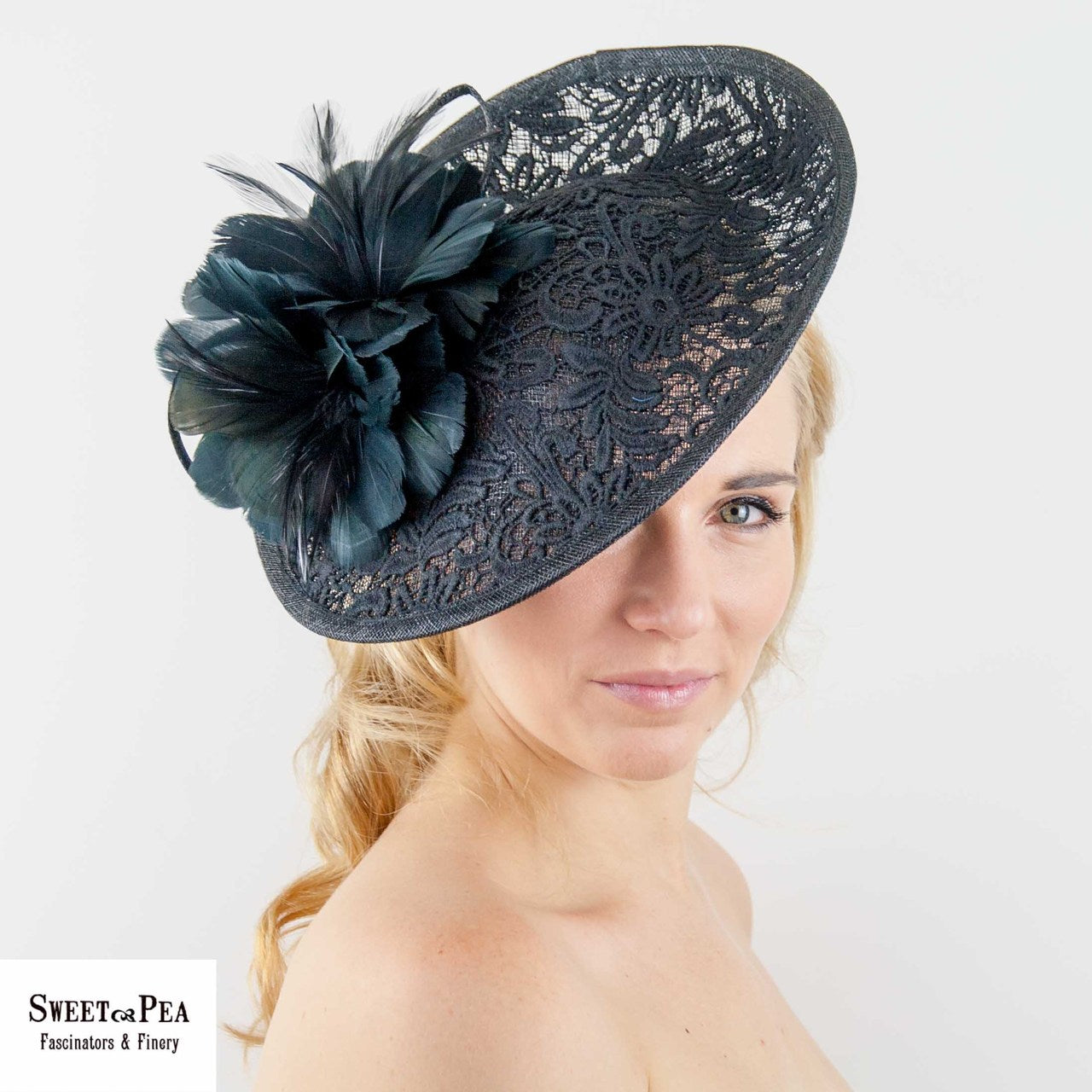 "Lisa" Black Lace Fascinator