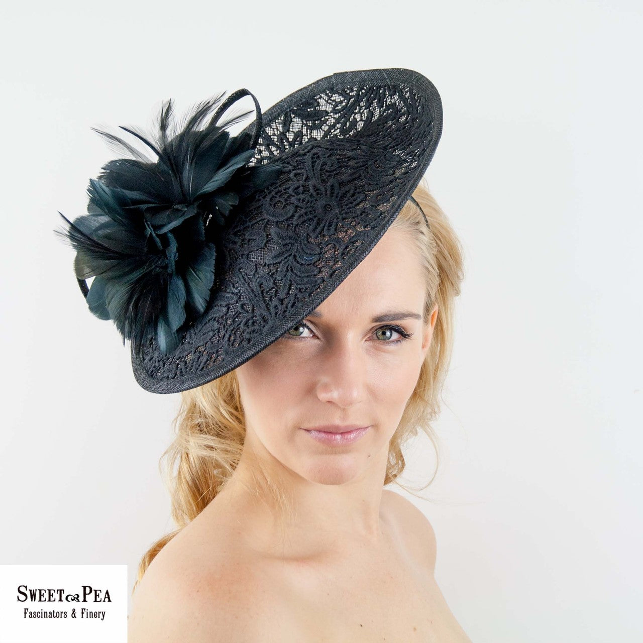 "Lisa" Black Lace Fascinator
