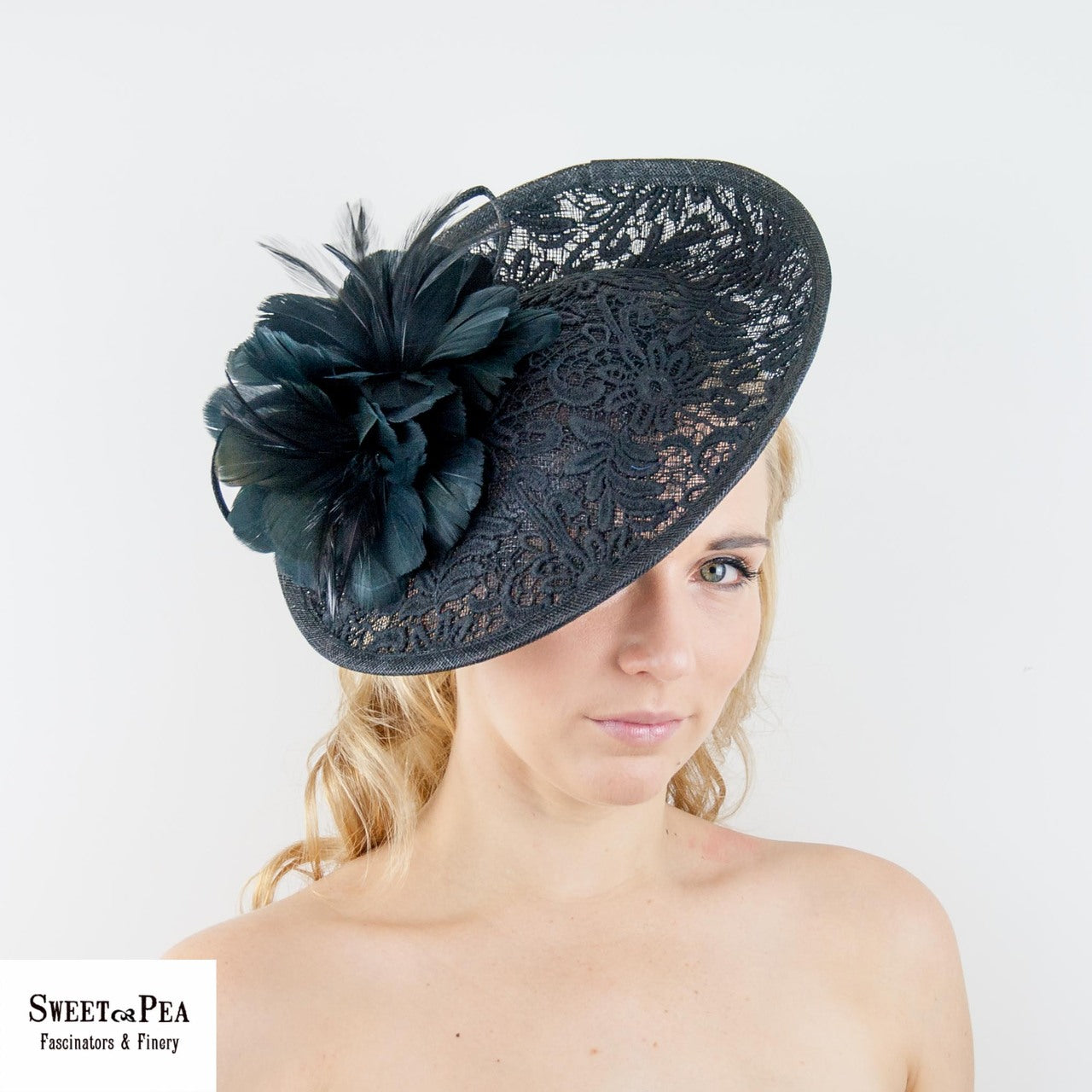 "Lisa" Black Lace Fascinator