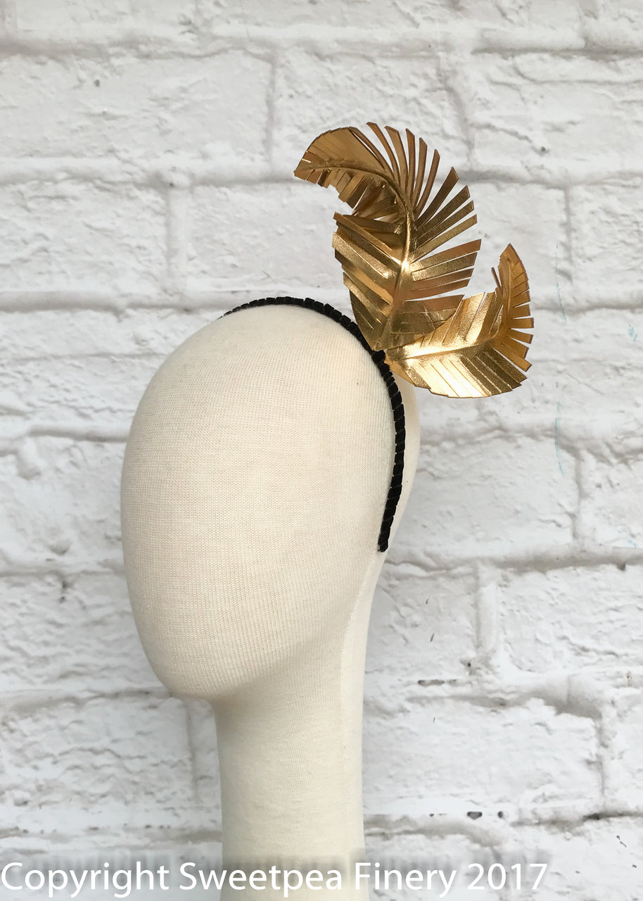 "Laeticia" Gold Leather Crown