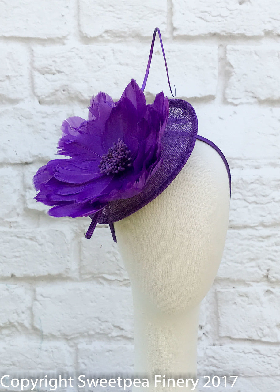 "Kara" Purple Fascinator