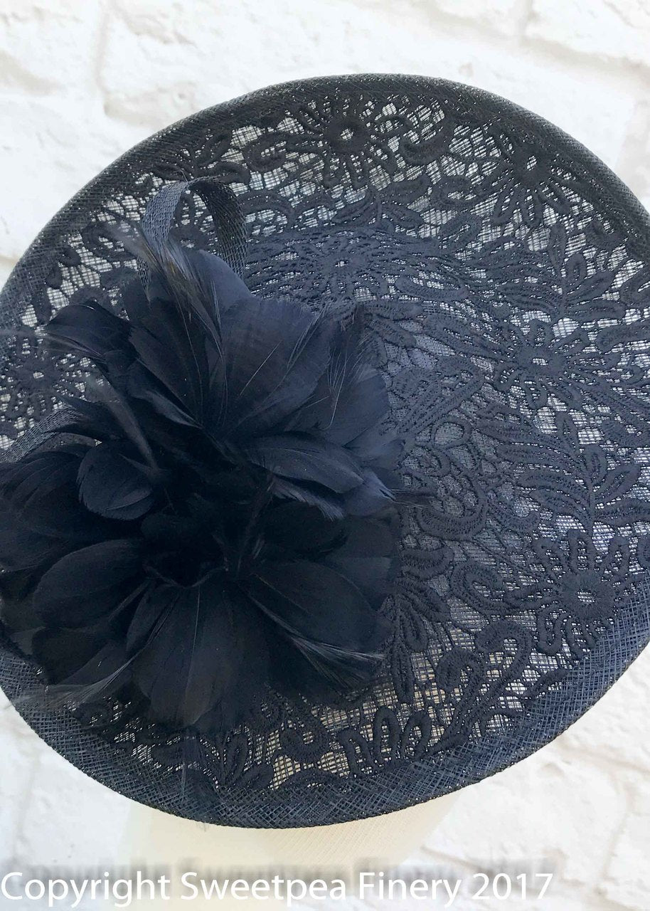 "Lisa" Black Lace Fascinator