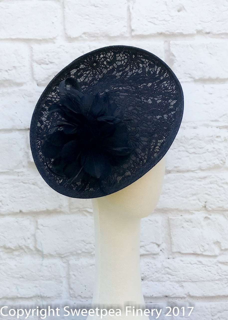 "Lisa" Black Lace Fascinator