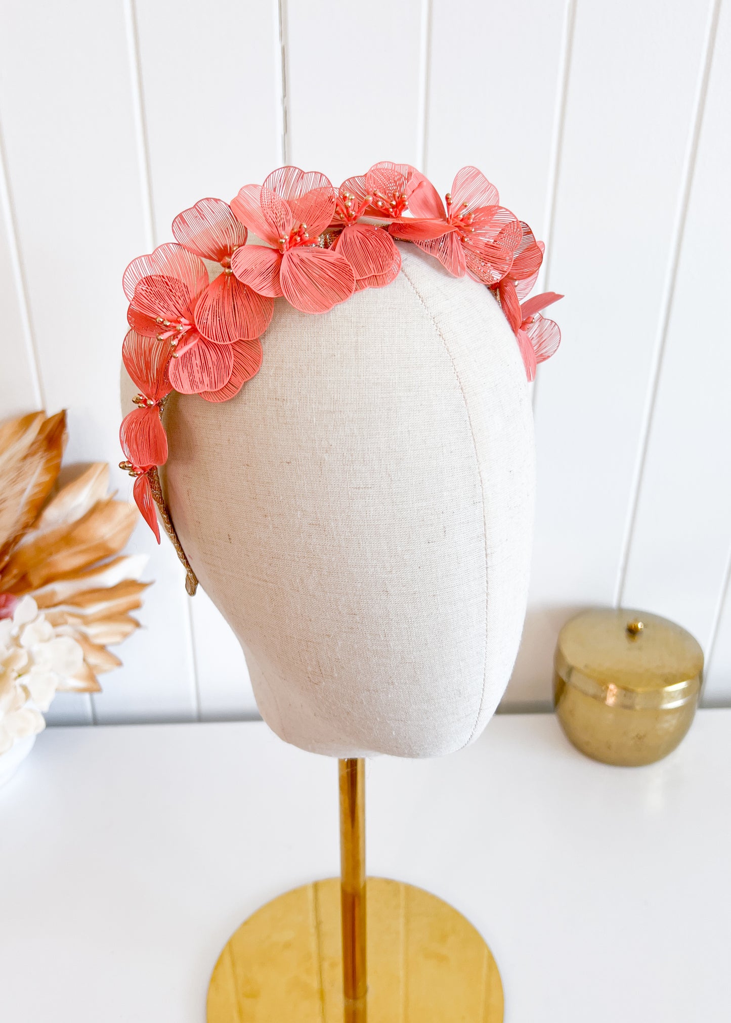 "Jasmine" Crown - Coral