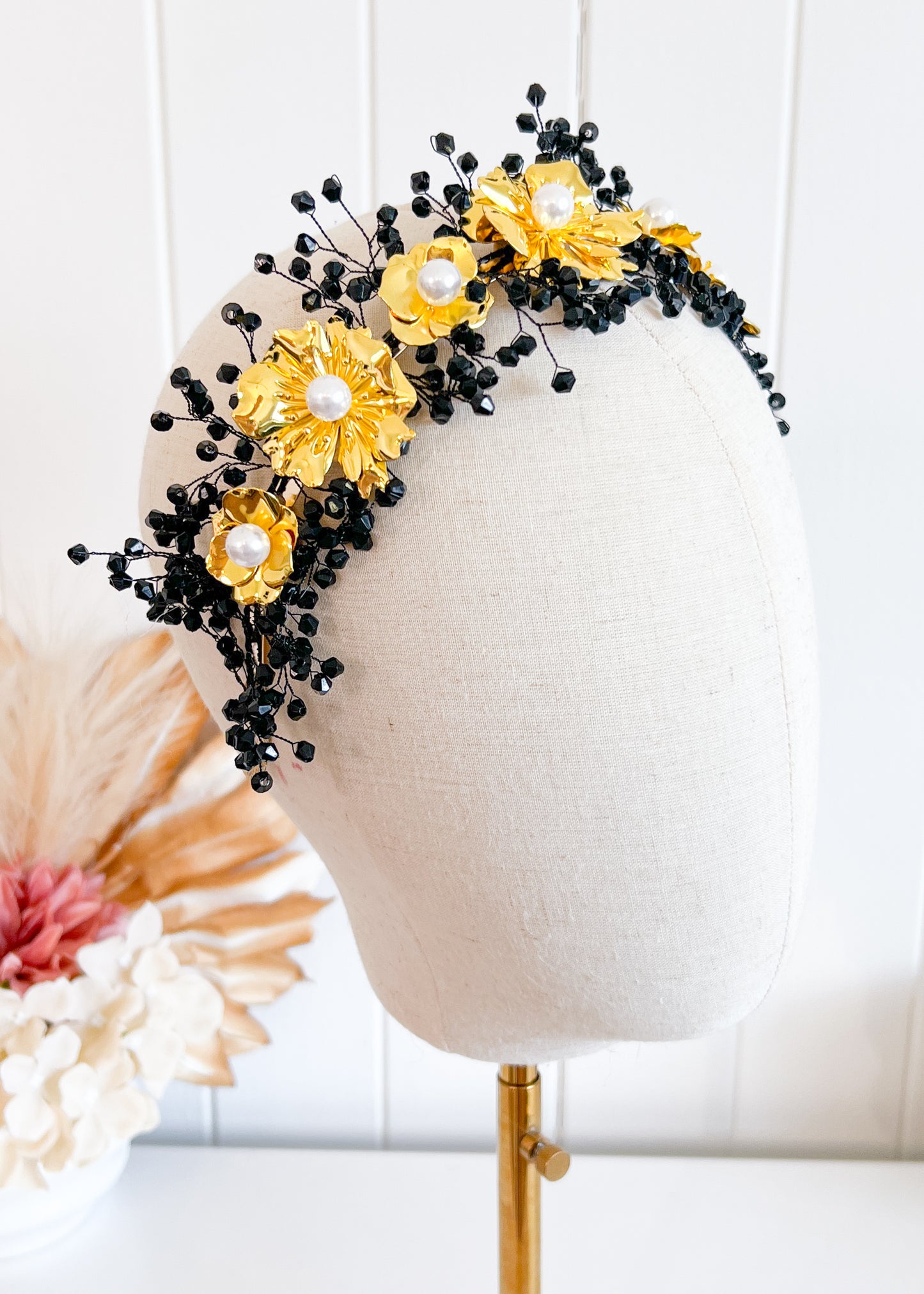 "Carinna" Black & Gold Crown